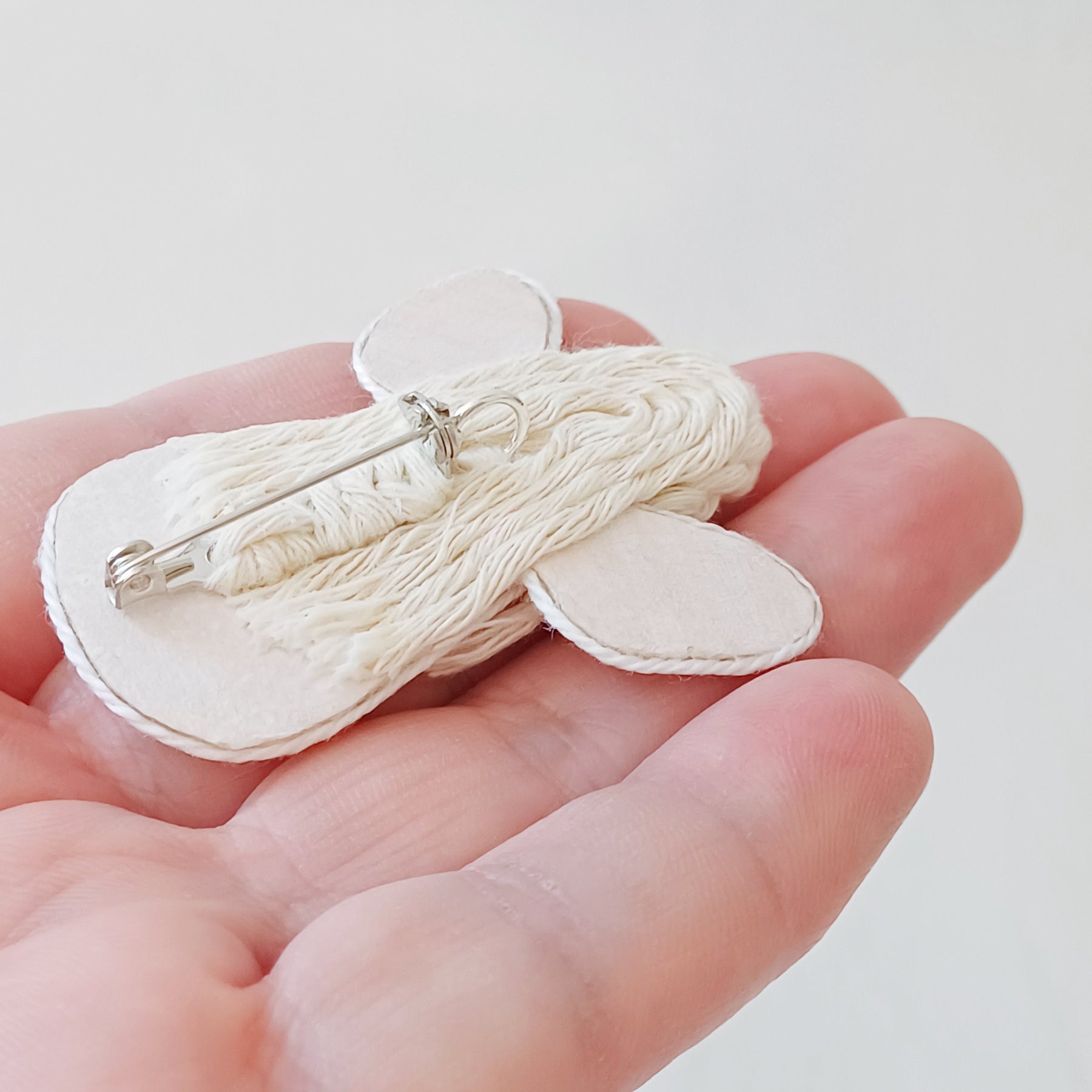 Little Palm Leaf Angel - handmade brooch pin