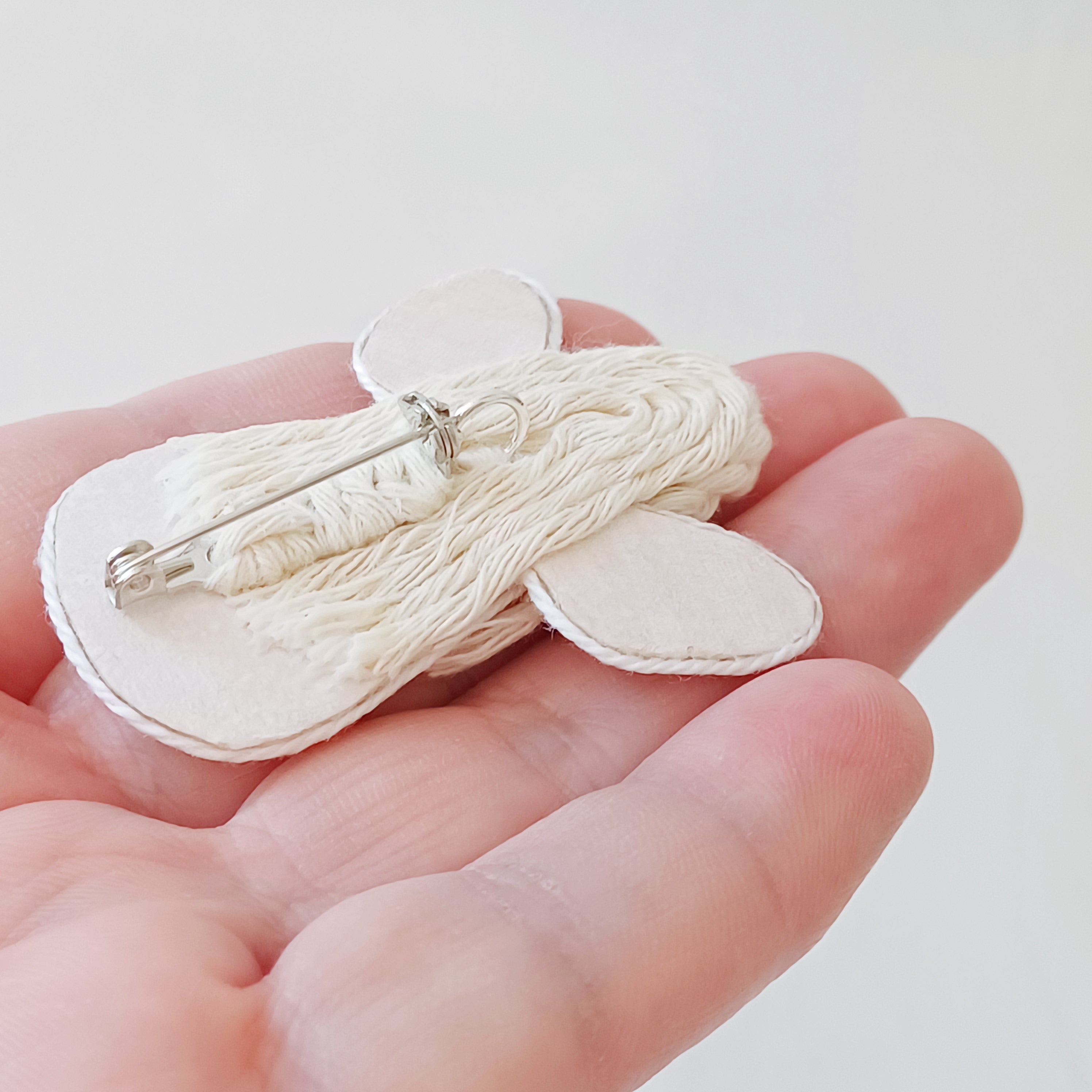 Little Palm Leaf Angel - handmade brooch pin