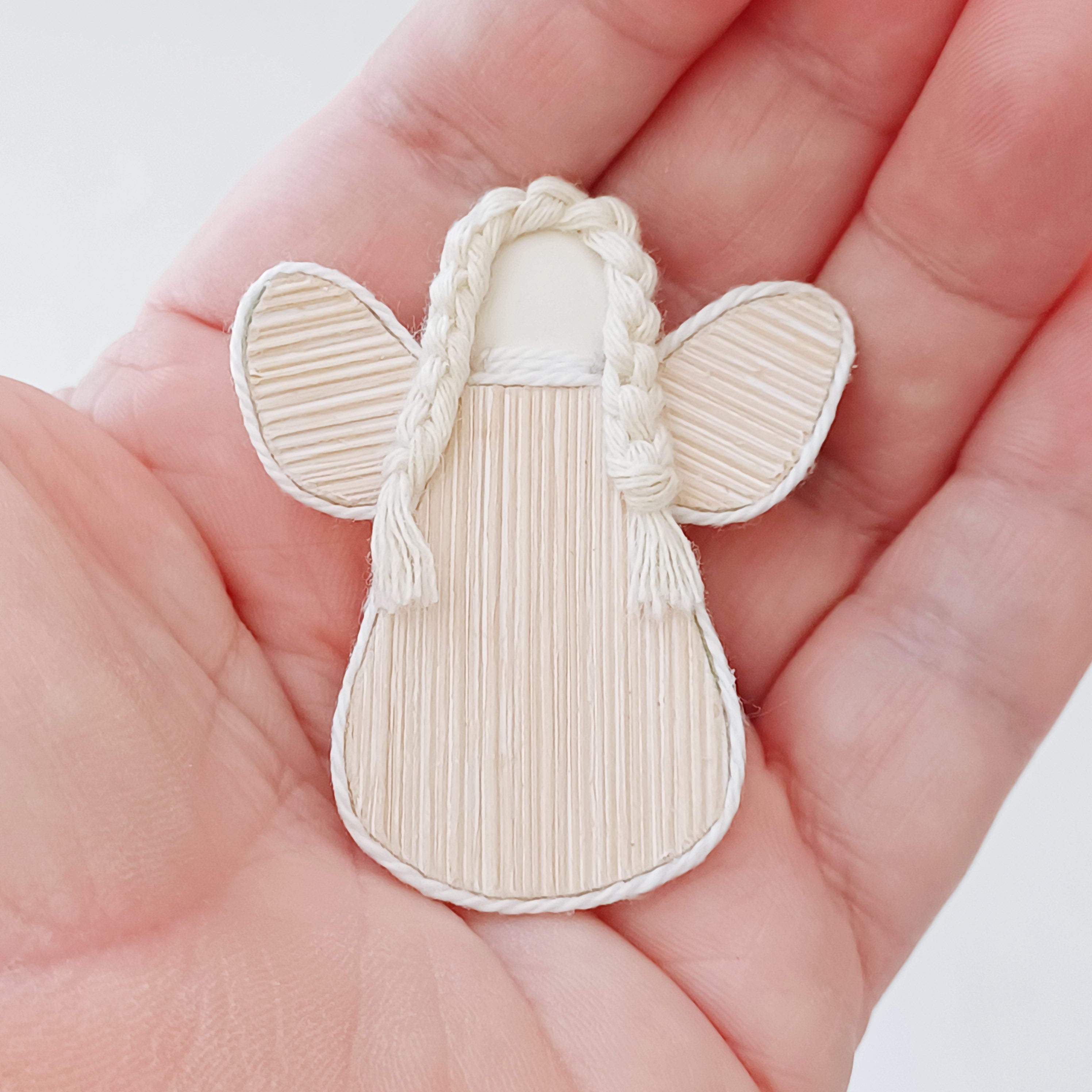 Little Palm Leaf Angel - handmade brooch pin