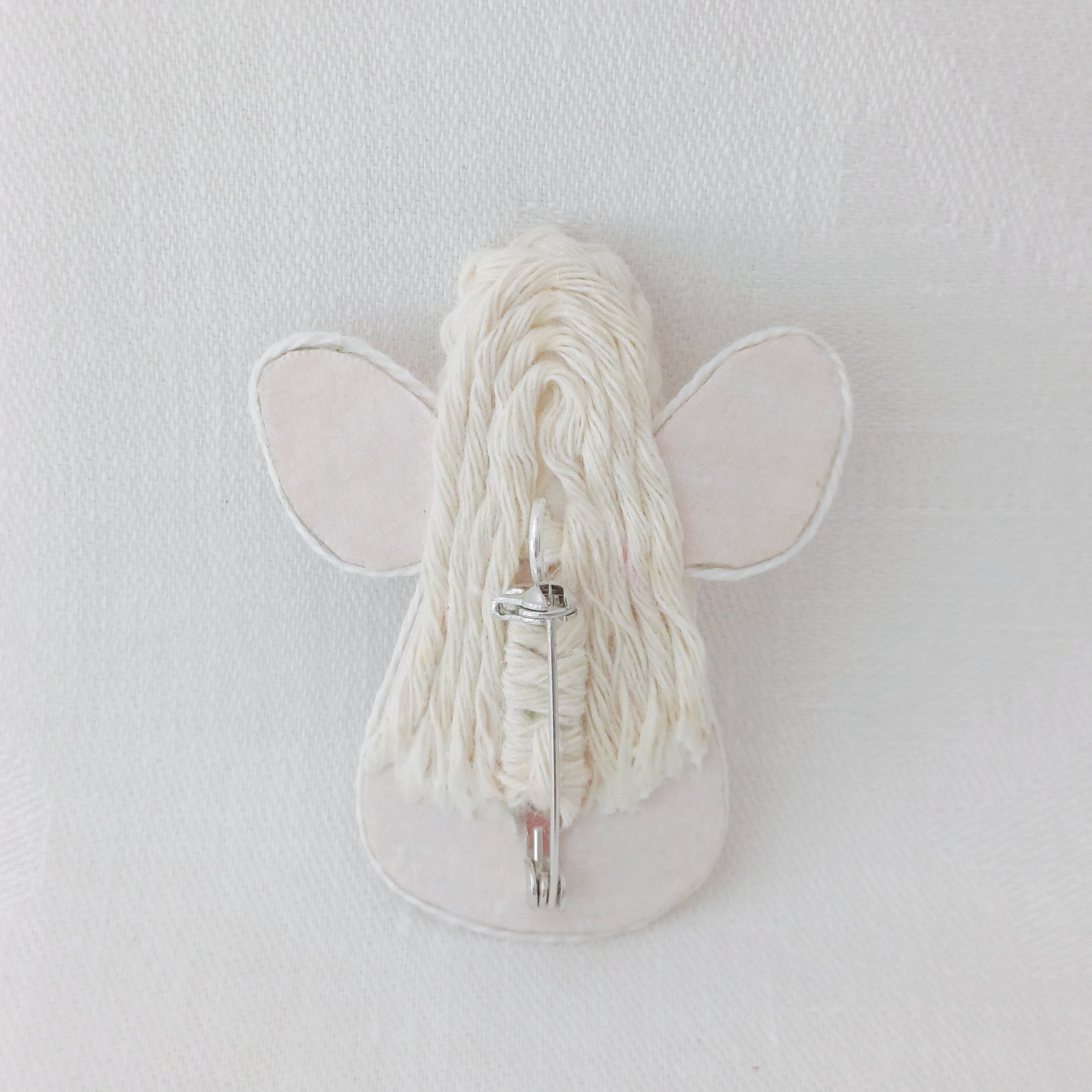 Little Palm Leaf Angel - handmade brooch pin