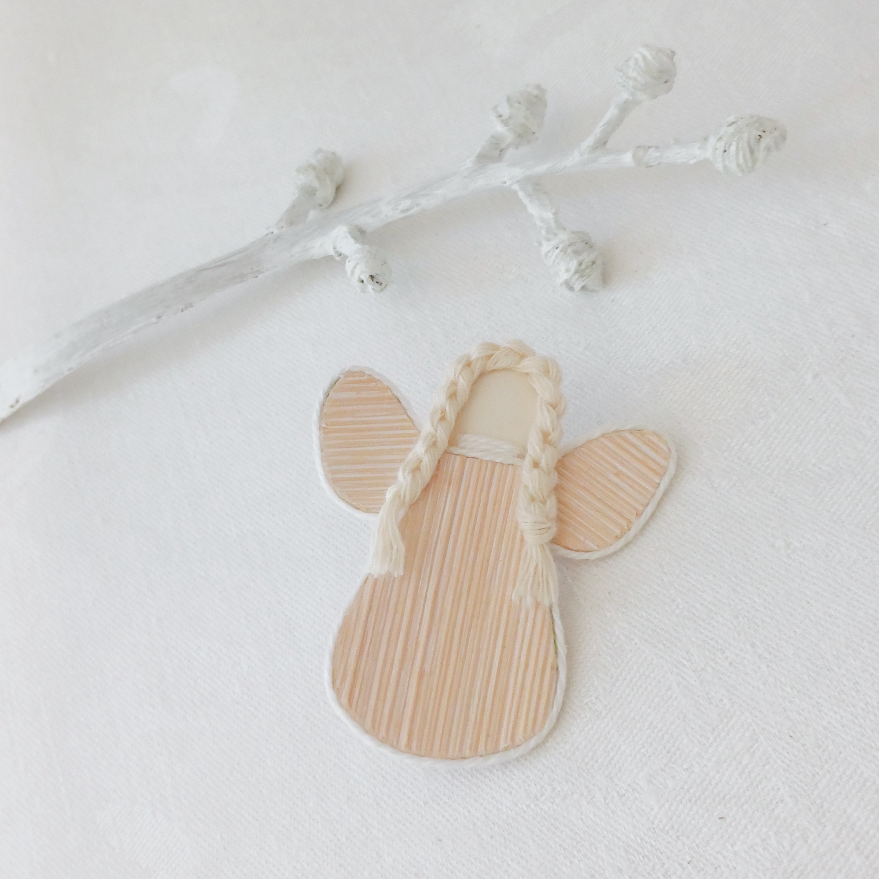 Little Palm Leaf Angel - handmade brooch pin