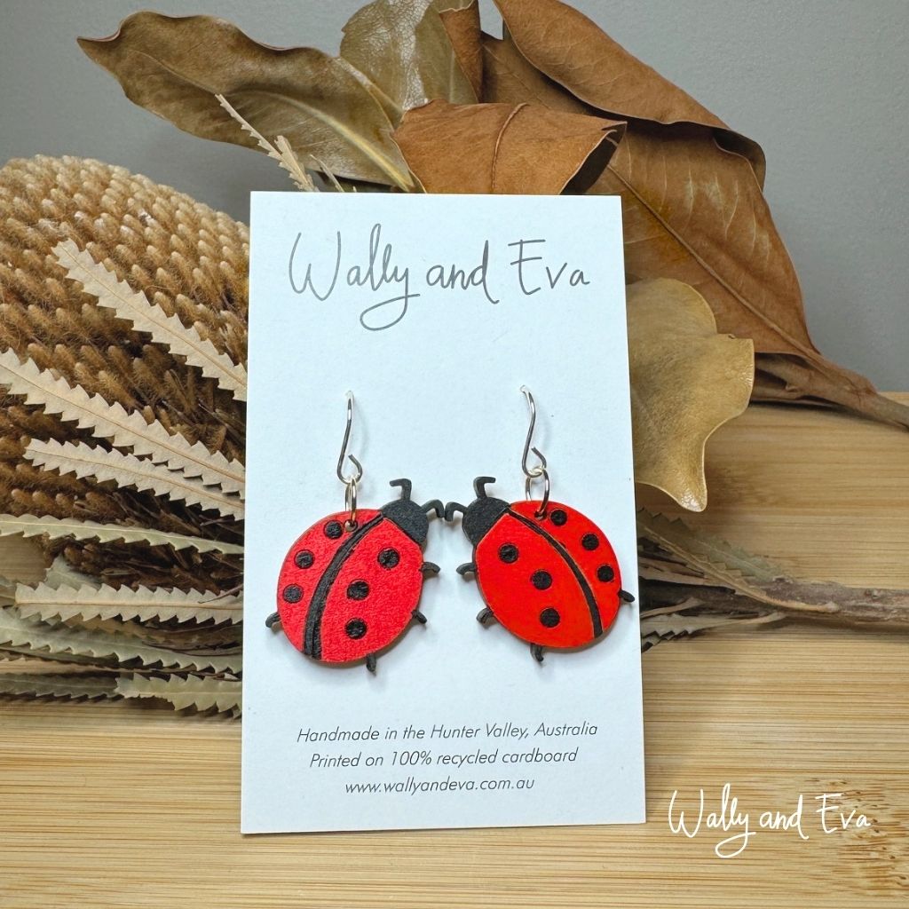 Ladybird Hand Painted Earrings