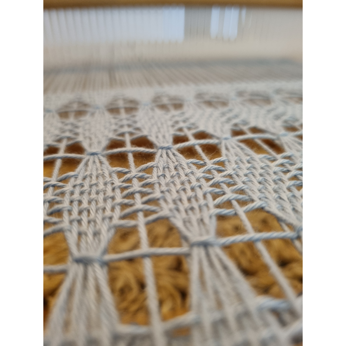 'Beyond the plain weave' collection blue cotton scarf