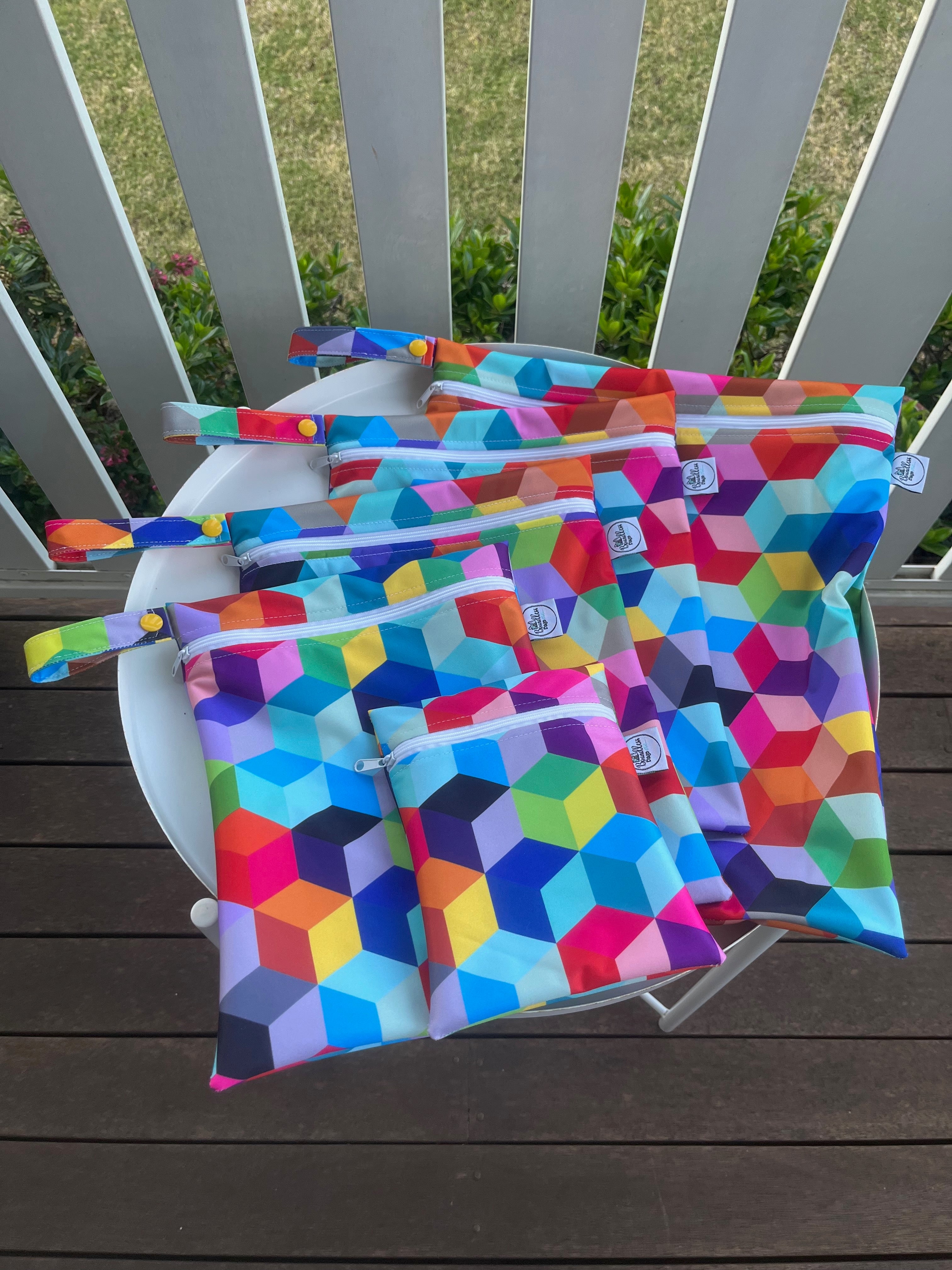 READY MADE Water-resistant wet bags - Geometric Cubes (Creative Monsoon)