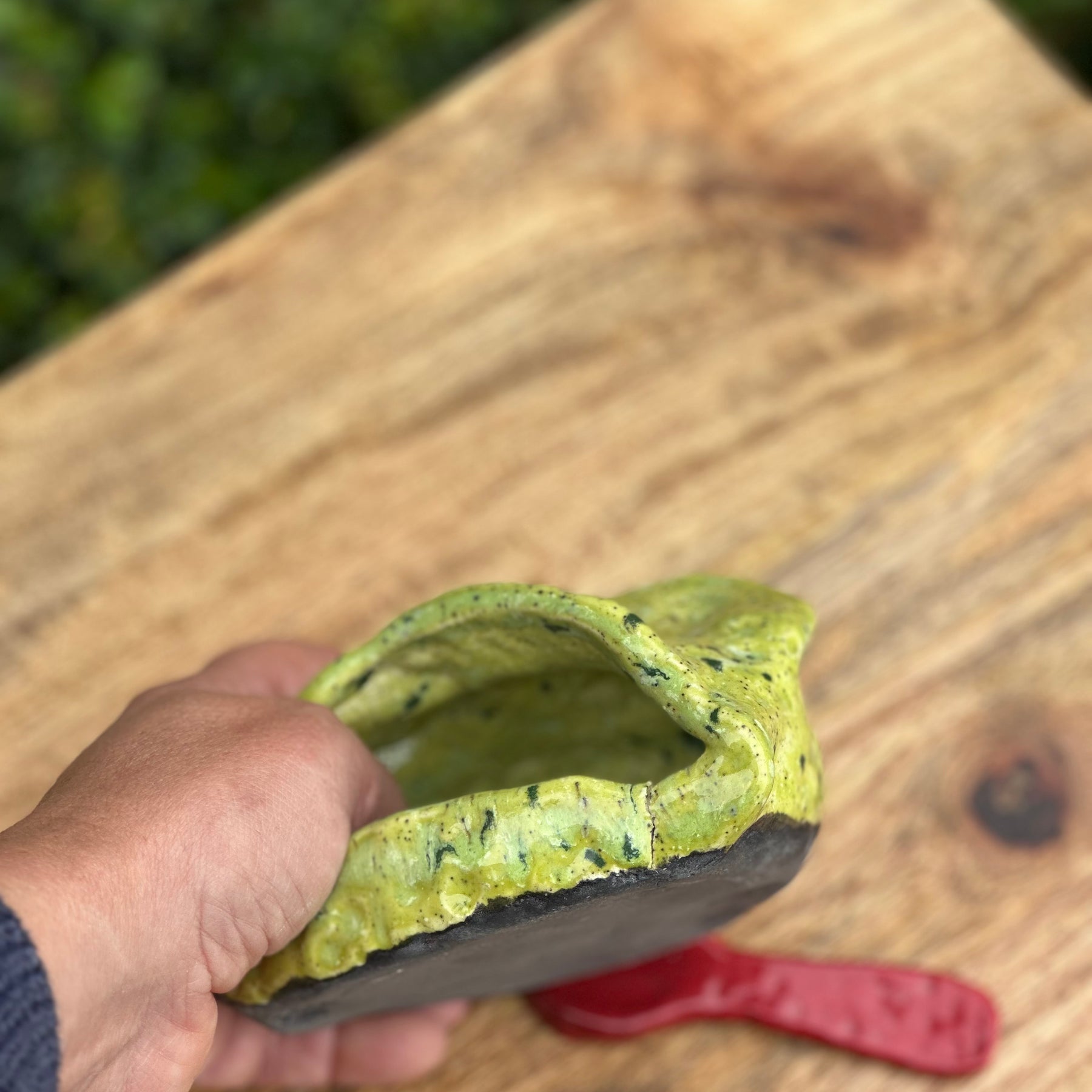 Salt Frog with Ceramic Spoon