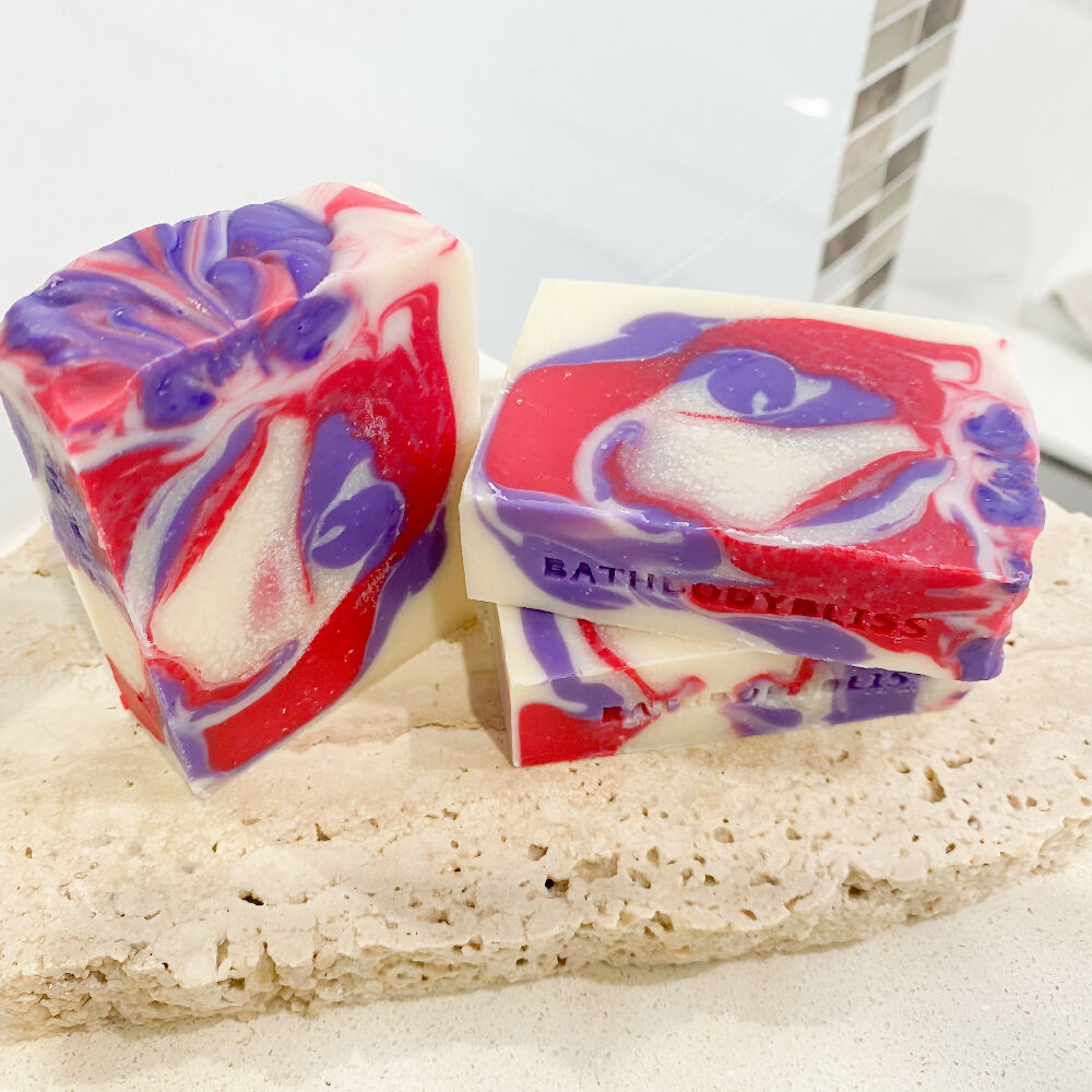 Berry Vanilla Handmade Natural Soap Bar Top View