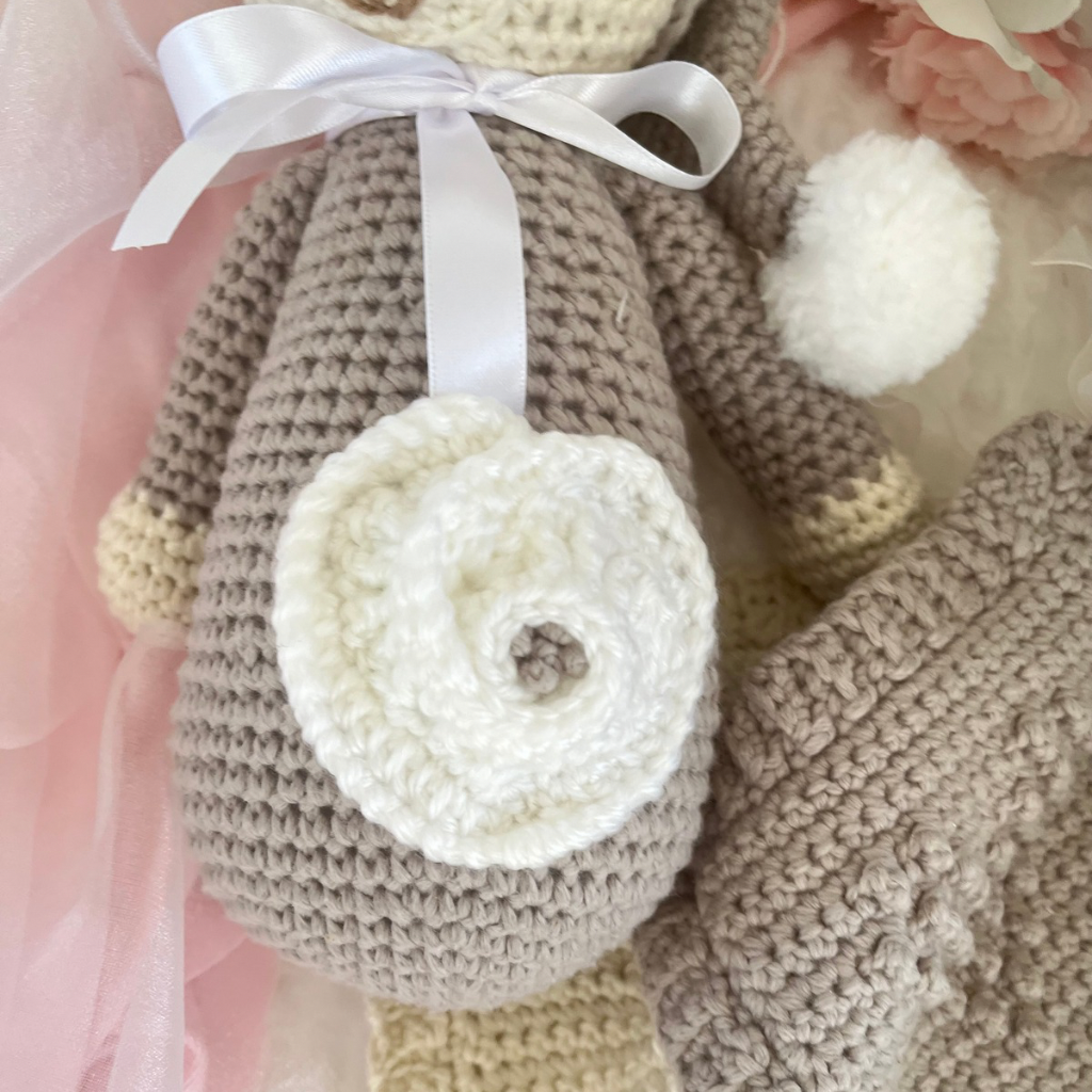Handmade Crochet Teddy Bear Gift Set - Crochet Baby Gift Pack