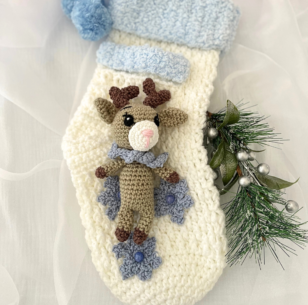 Handmade Crochet Baby Christmas Stockings 42cms