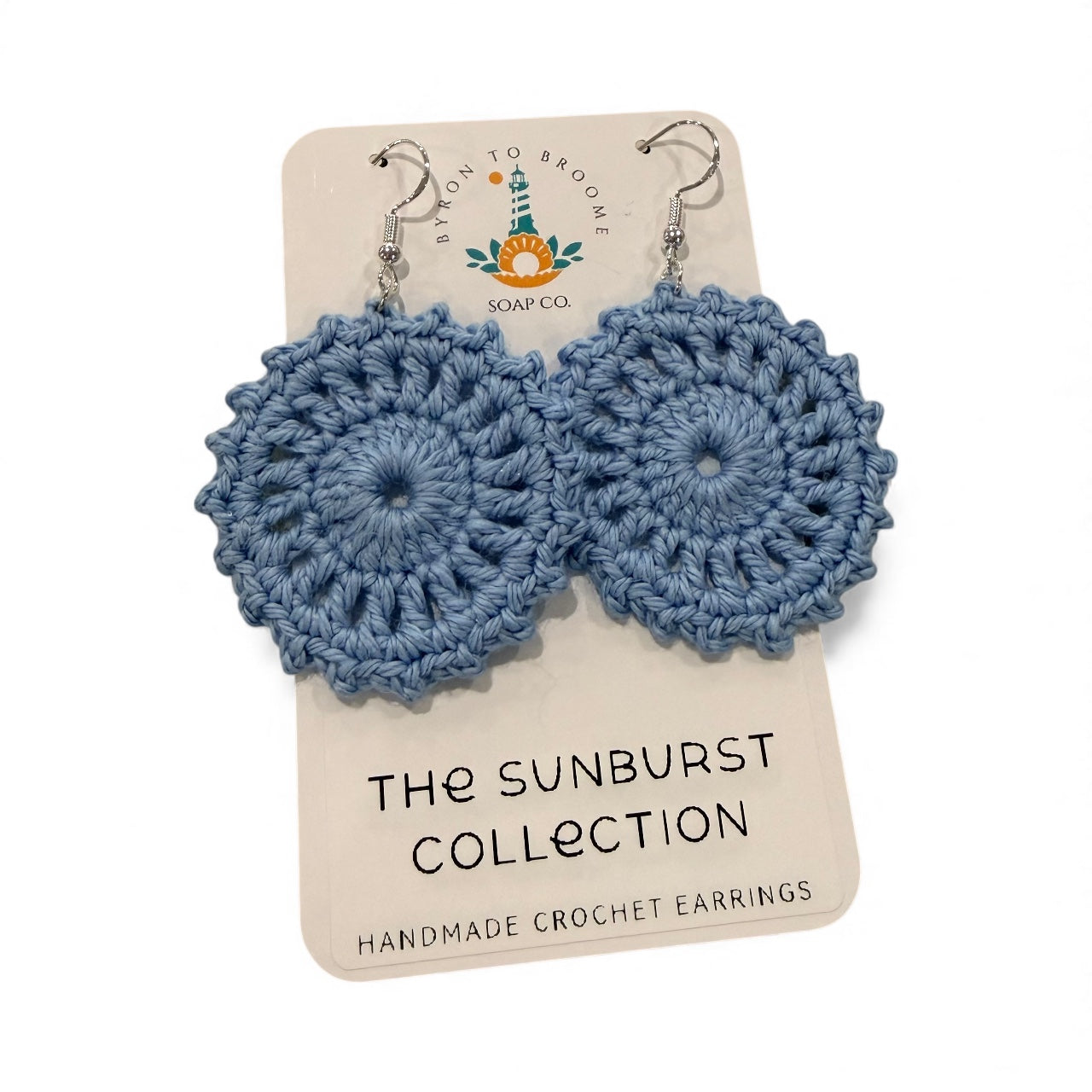 Crochet Earrings - Sunburst Collection: Dusty Blue
