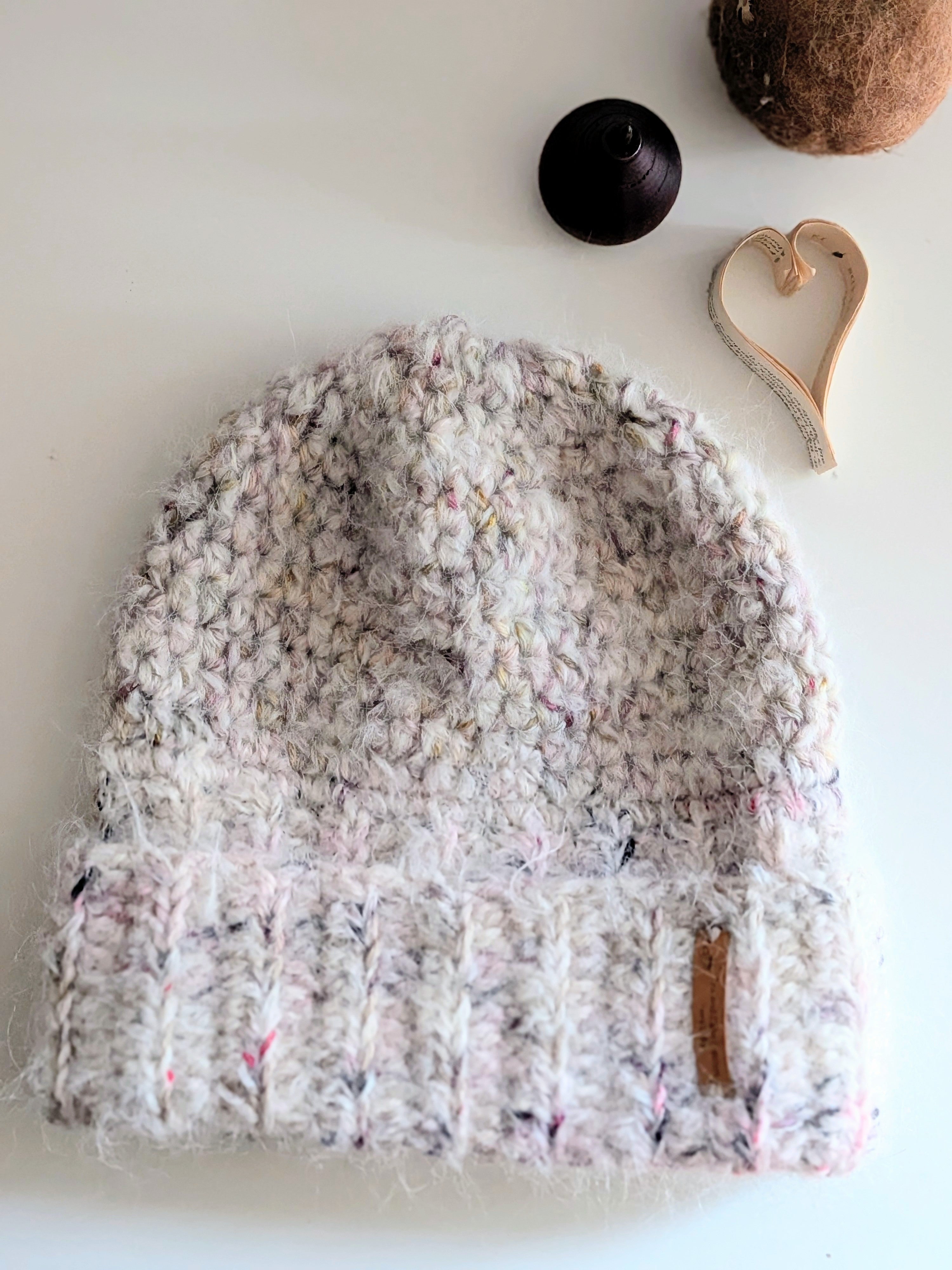 Two Way Double Brim or Slouchie Beanie Merino/Mohair Blend