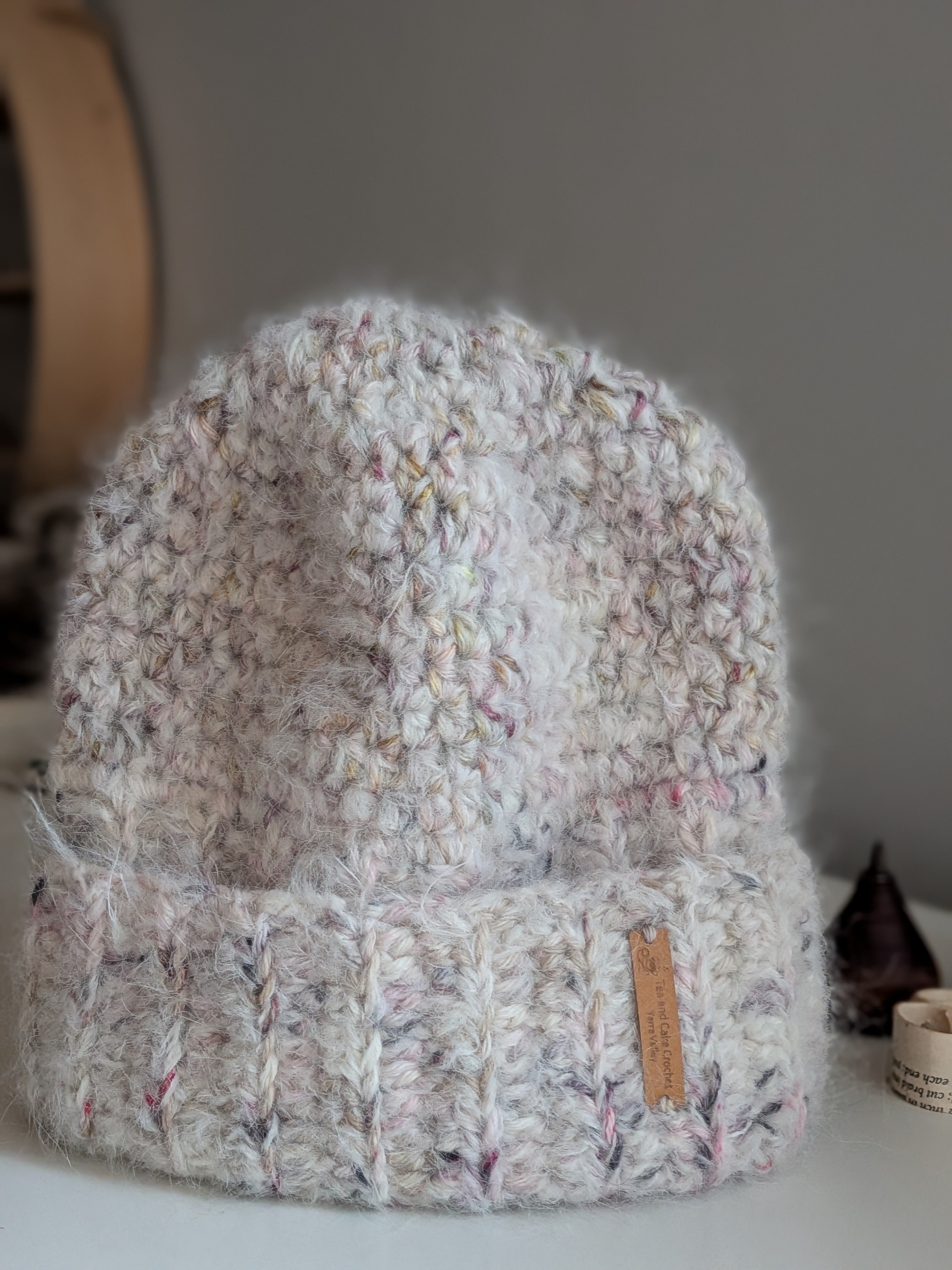Two Way Double Brim or Slouchie Beanie Merino/Mohair Blend