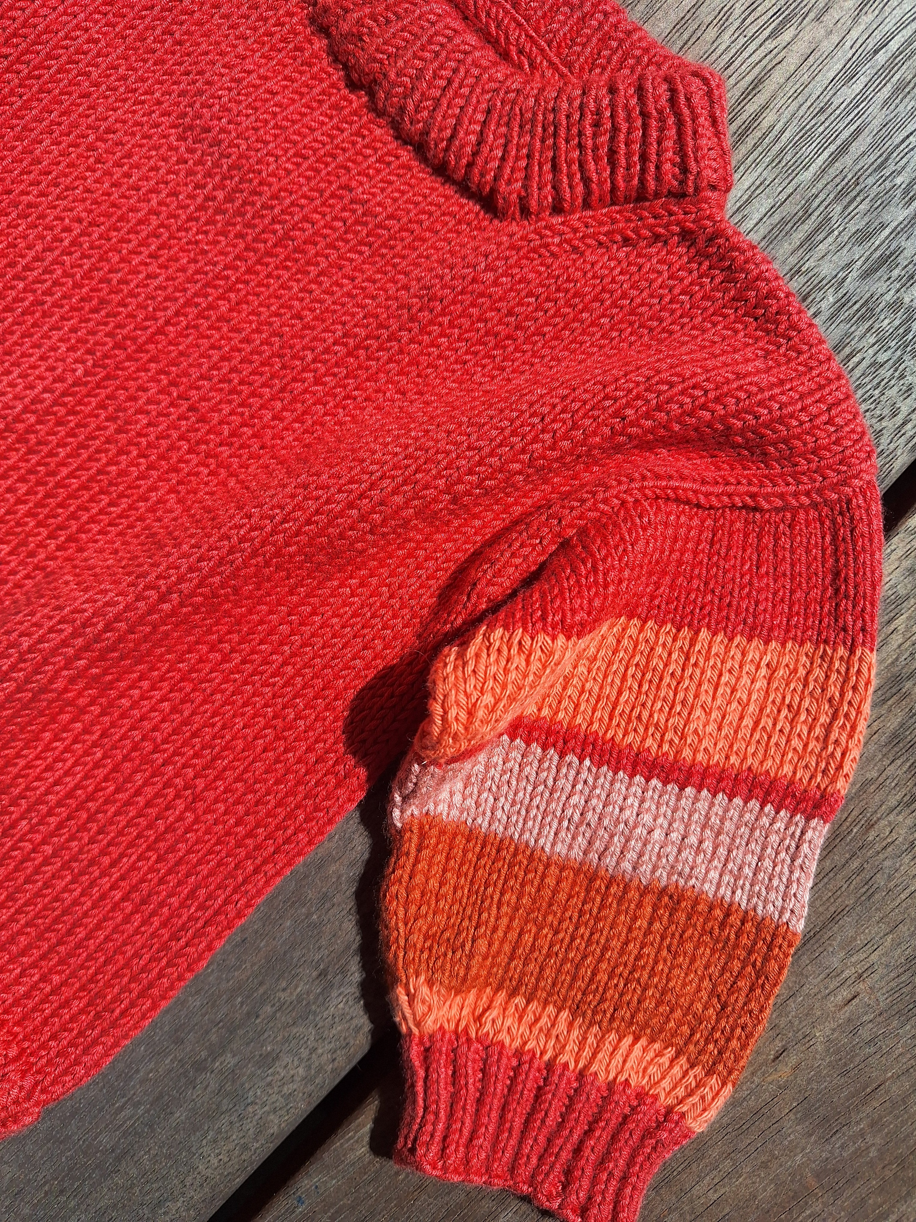 Infant 'Baby Brownie' Sweater 6mths Rust Red 100% natural yarn