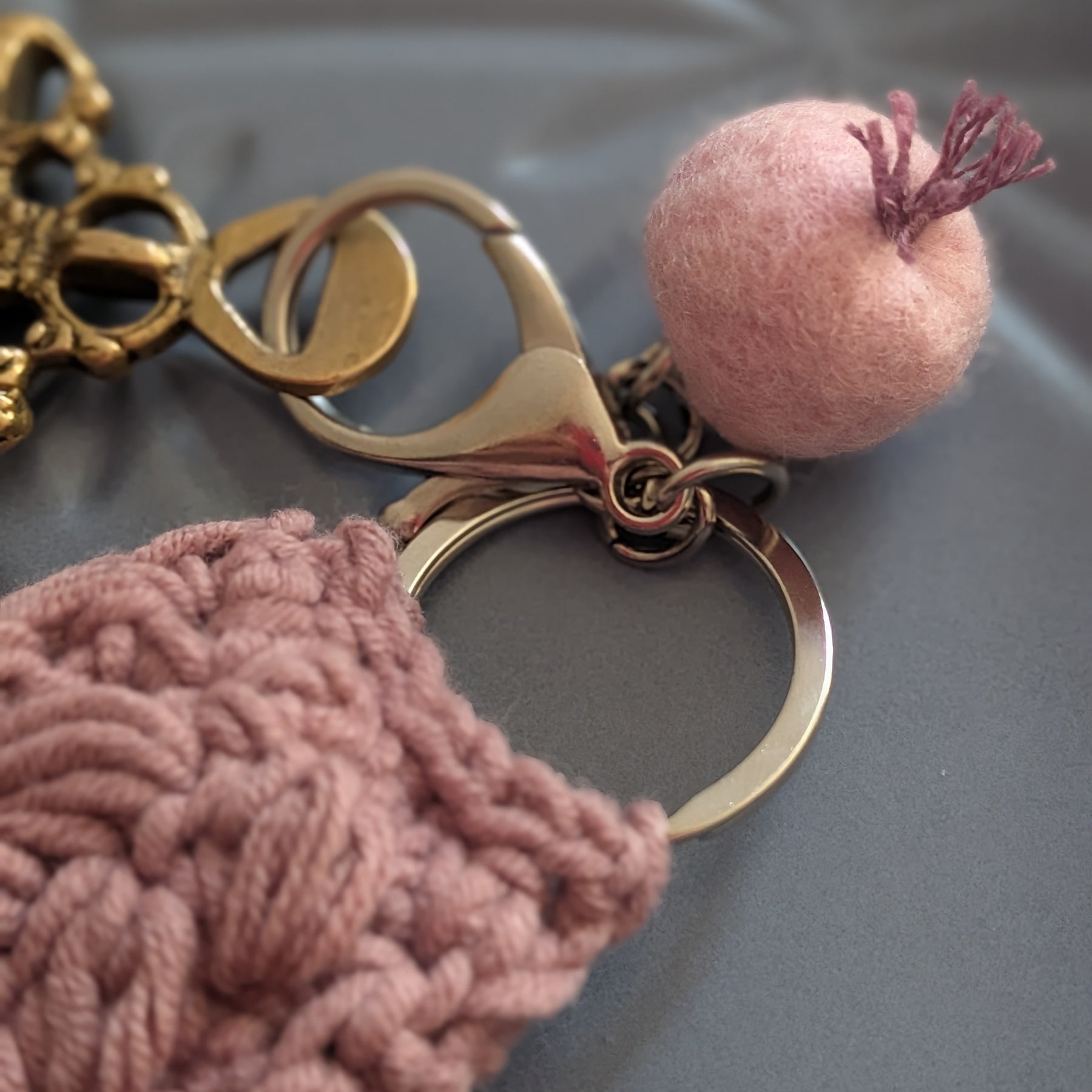 Keychain Bracelet Fob Dusty Pink