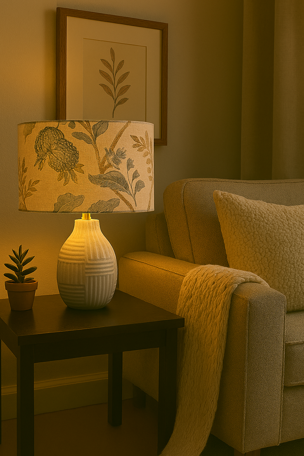 Rain double side Drum lampshade