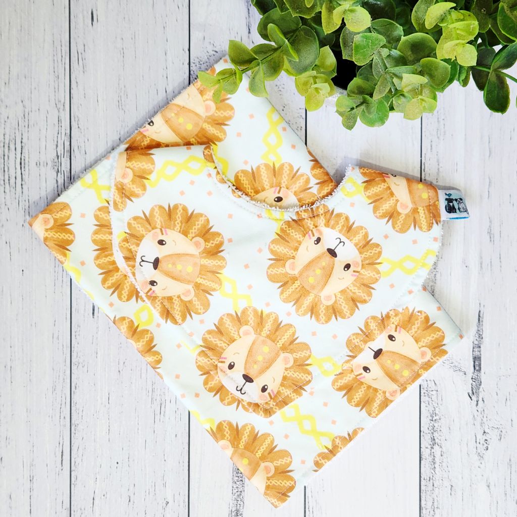 Baby Bib & Burp Cloth Set - Koalas, Lions, Tractors, Daisies or Woodland Animals (5 options)