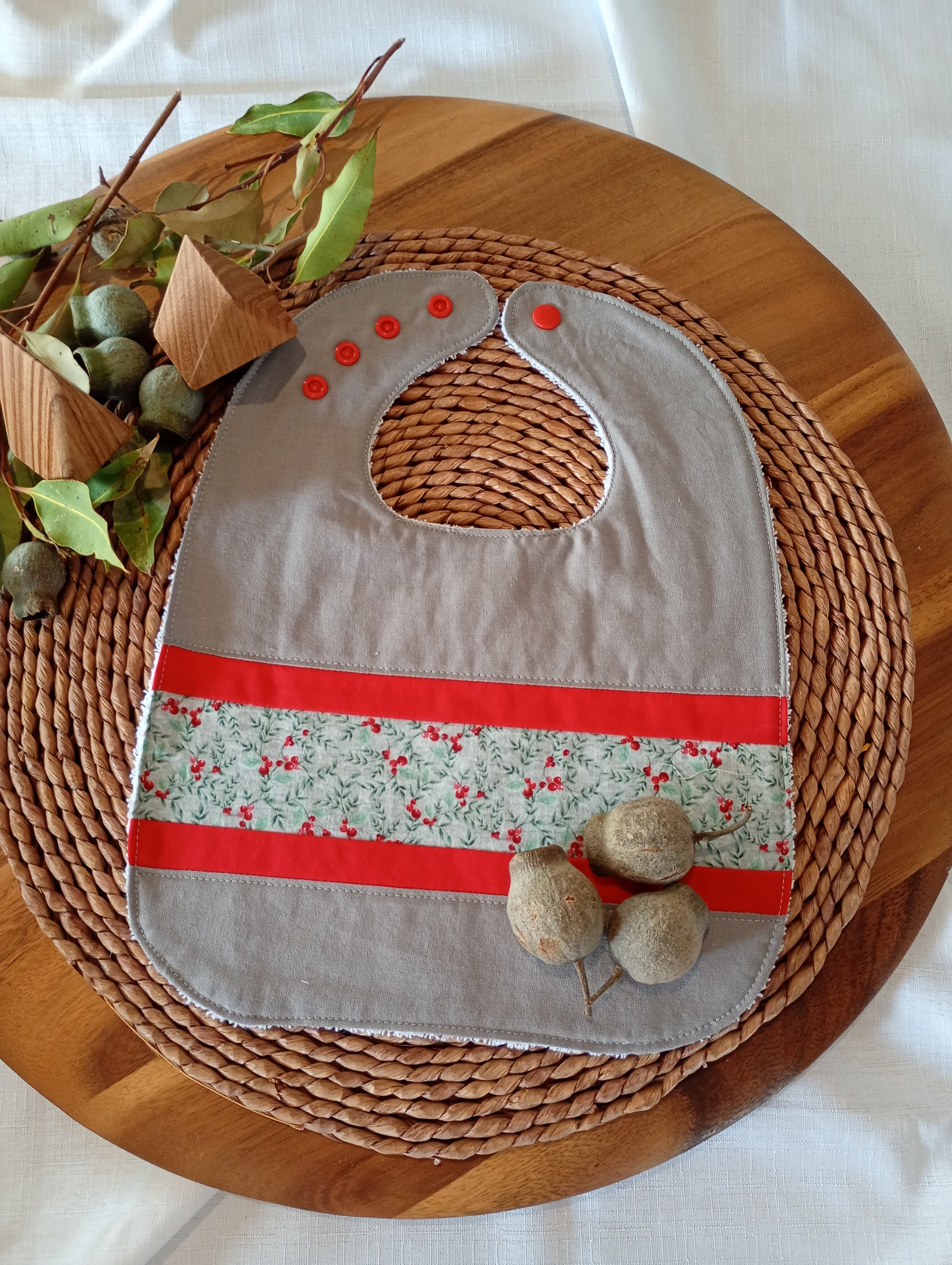 Baby's First Christmas - Patchwork Bib