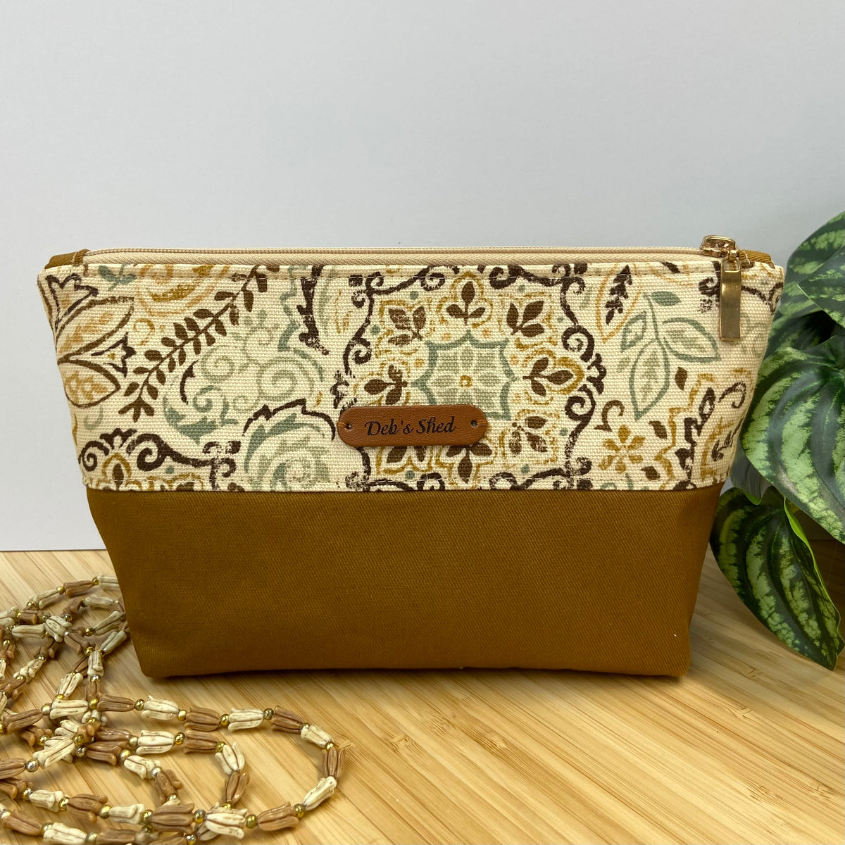 Two-Tone Zipper Pouch - Boho