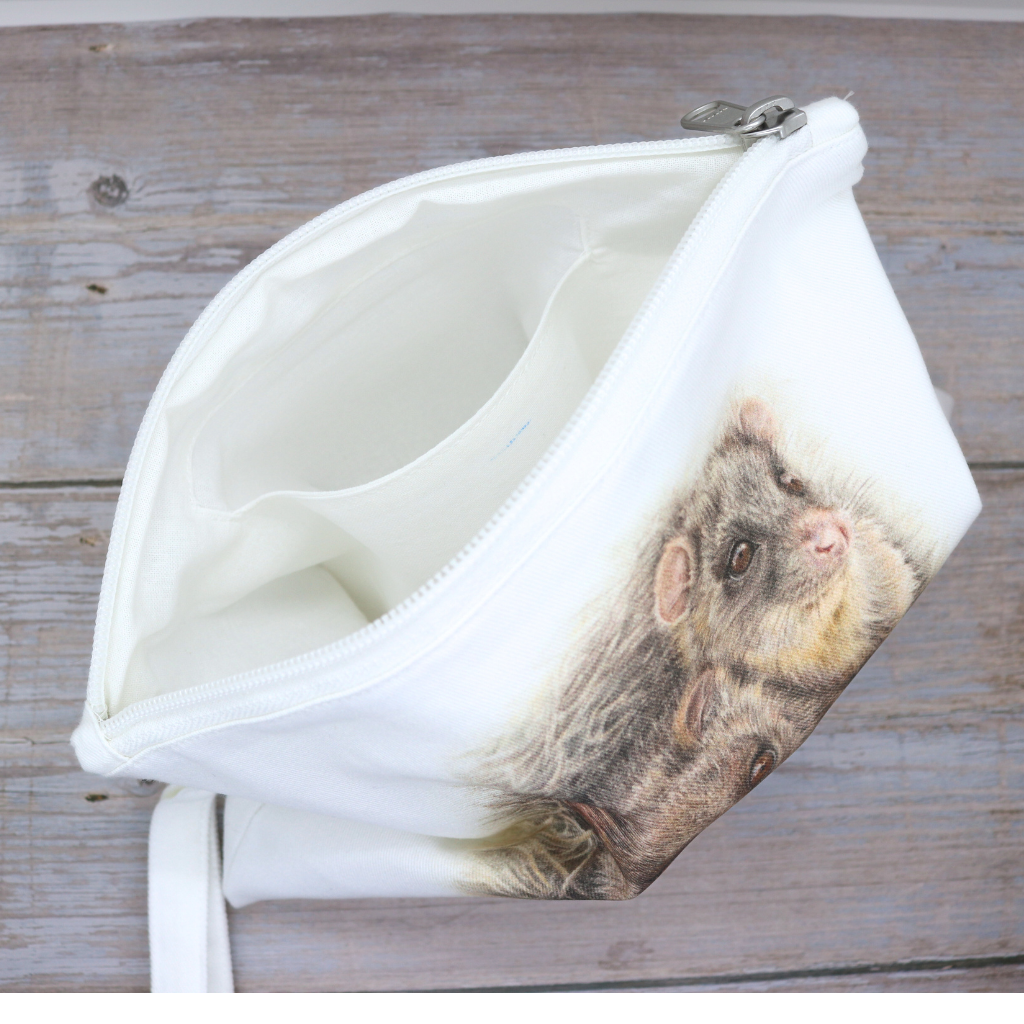 Zip Pouch | Clutch | Organic Cotton | Tawny Frogmouths or Ringtail Possums