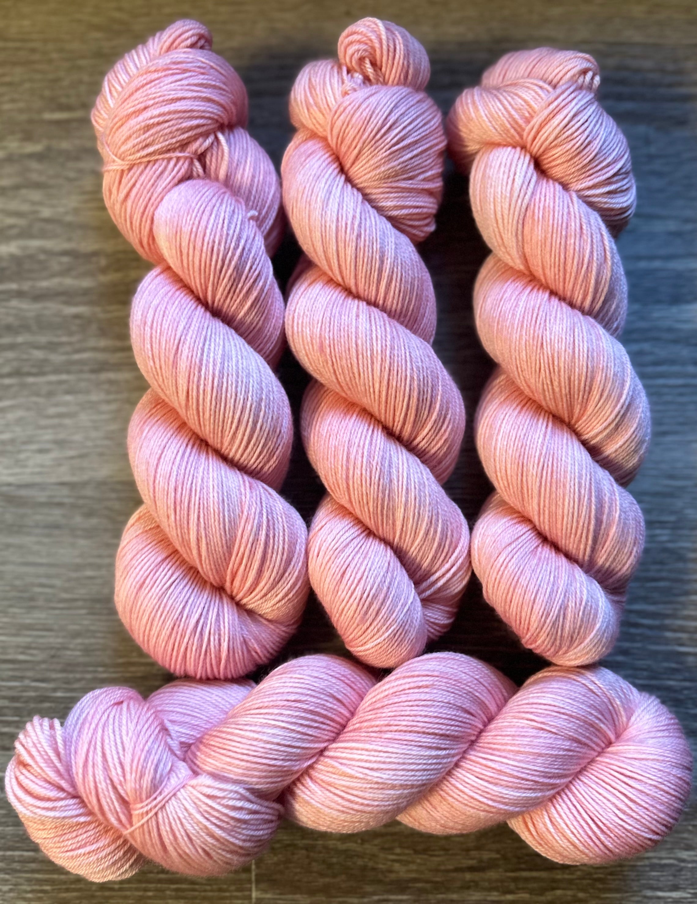 Peach Fuzz - 4ply Deluxe Hand Dyed Yarn