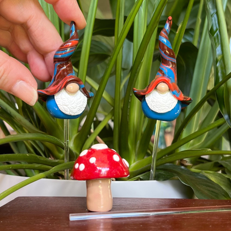 Whimsical gnome/toadstool trio - Muddle & Snork