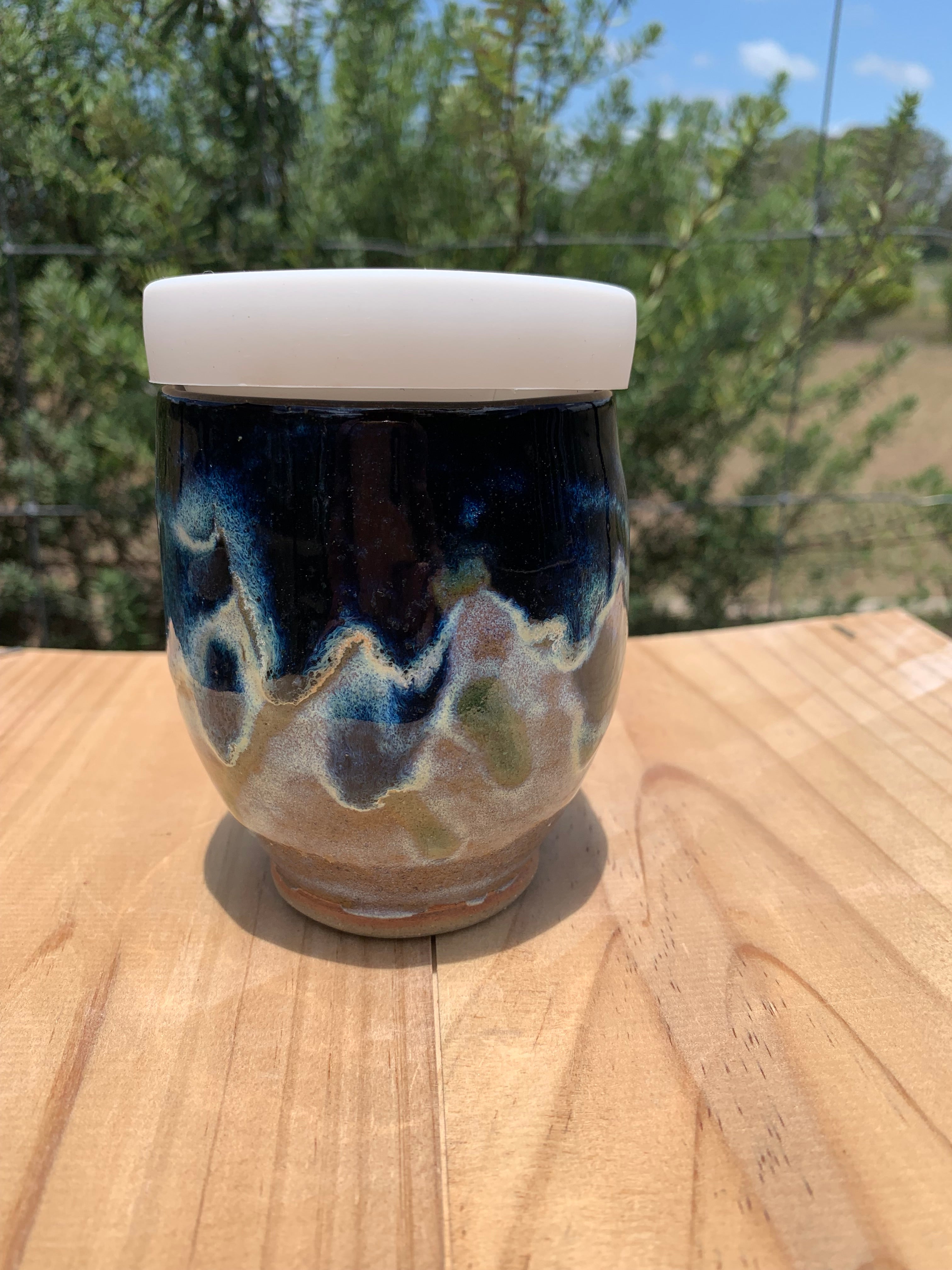 Handmade Ceramic Travel Mug - Stormy Night