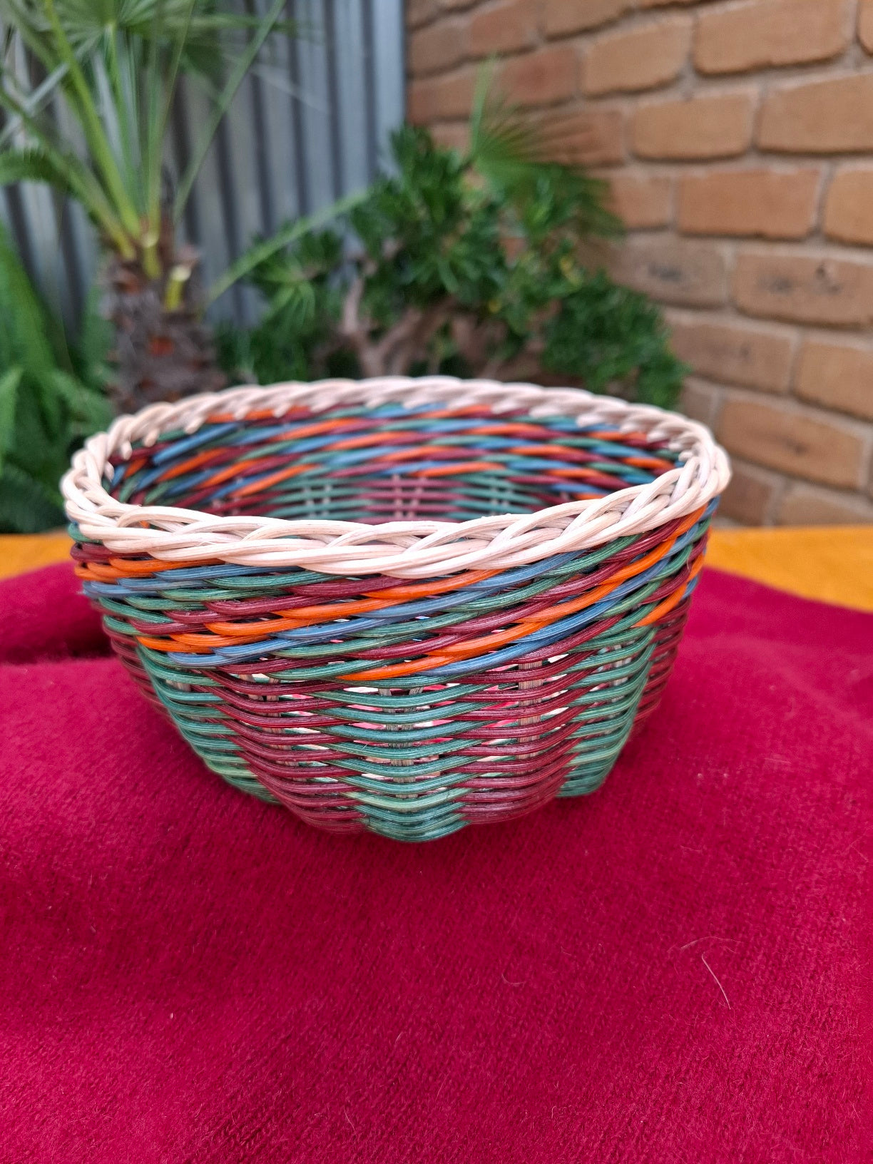 Bowl green brown orange