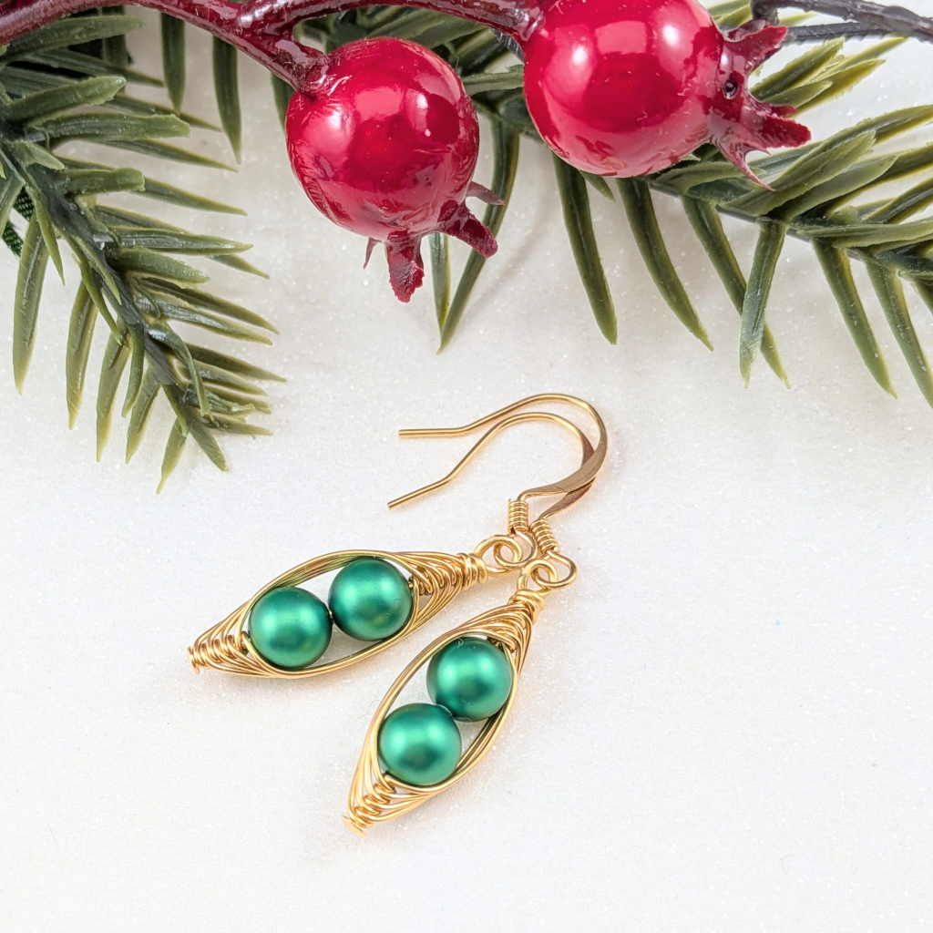 Peapod Chrsitmas Earrings Gift For Best Friend