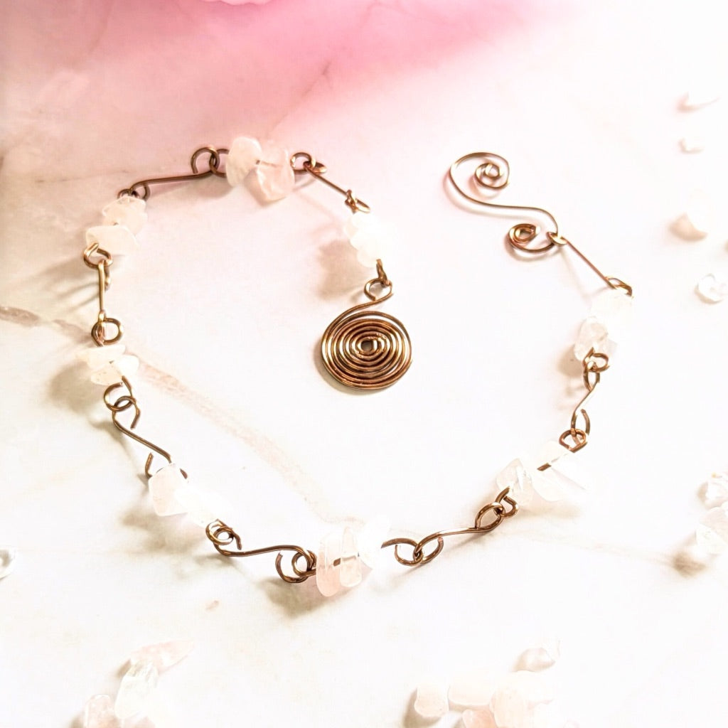 Crystal intention suncatcher - Handmade gemstone hanging with meaning