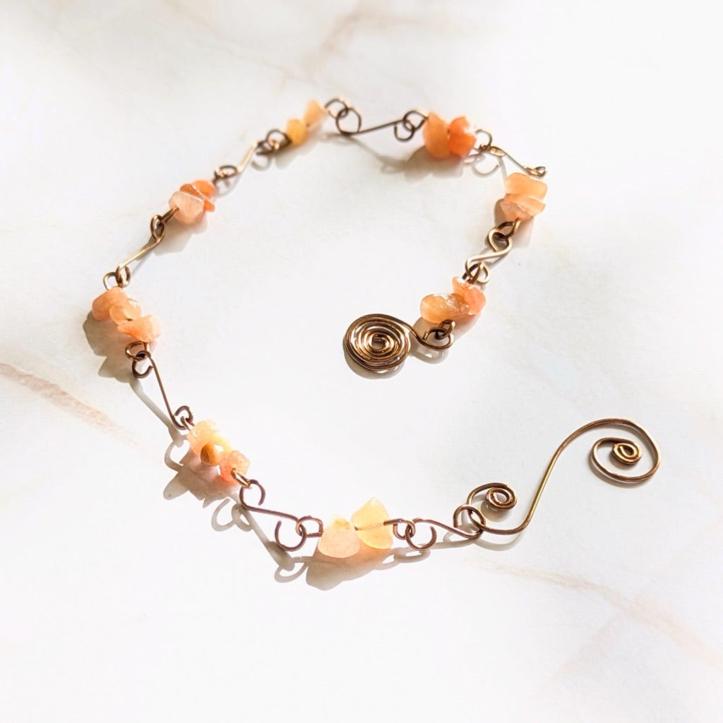 Crystal intention suncatcher - Handmade gemstone hanging with meaning