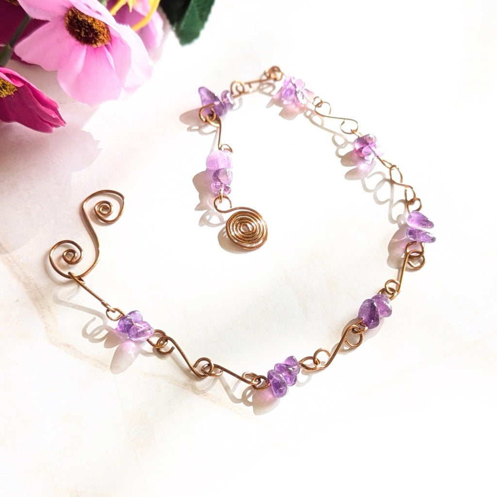 Crystal intention suncatcher - Handmade gemstone hanging with meaning