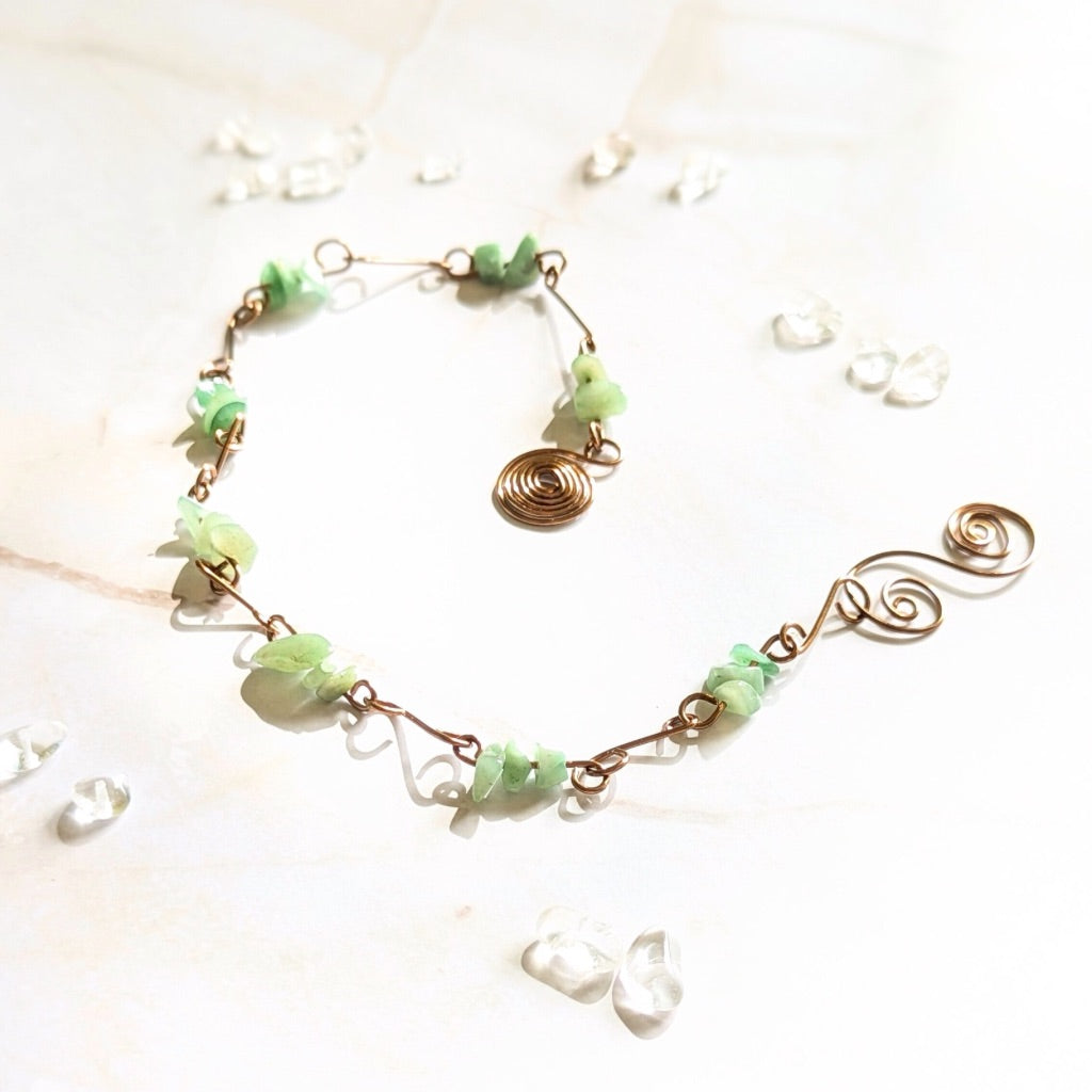 Crystal intention suncatcher - Handmade gemstone hanging with meaning