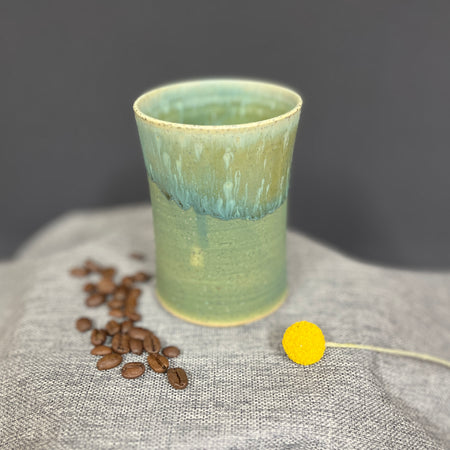 Handmade Ceramic Tumbler – Nature-Inspired Green Glaze