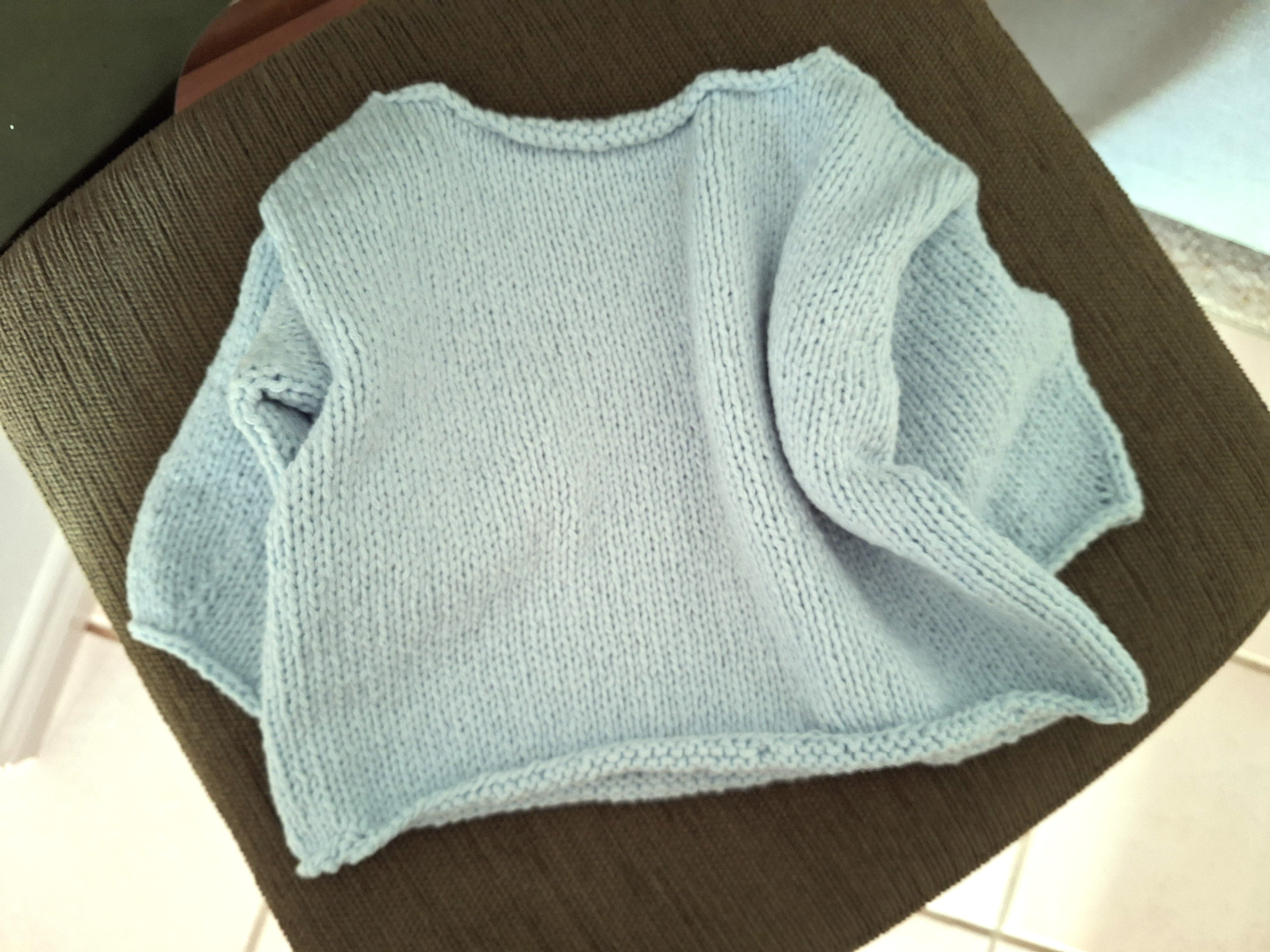 Handknitted Baby Sweater Sz3-6 mths machine-washable yarn