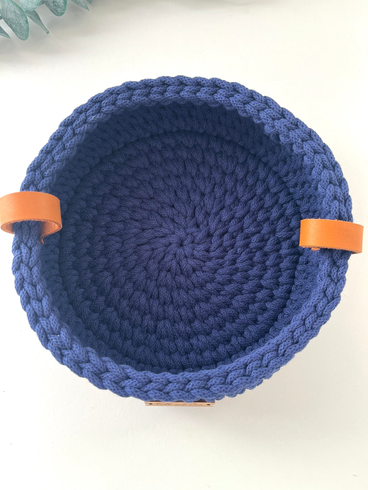 Crochet basket with handles - colour Ink