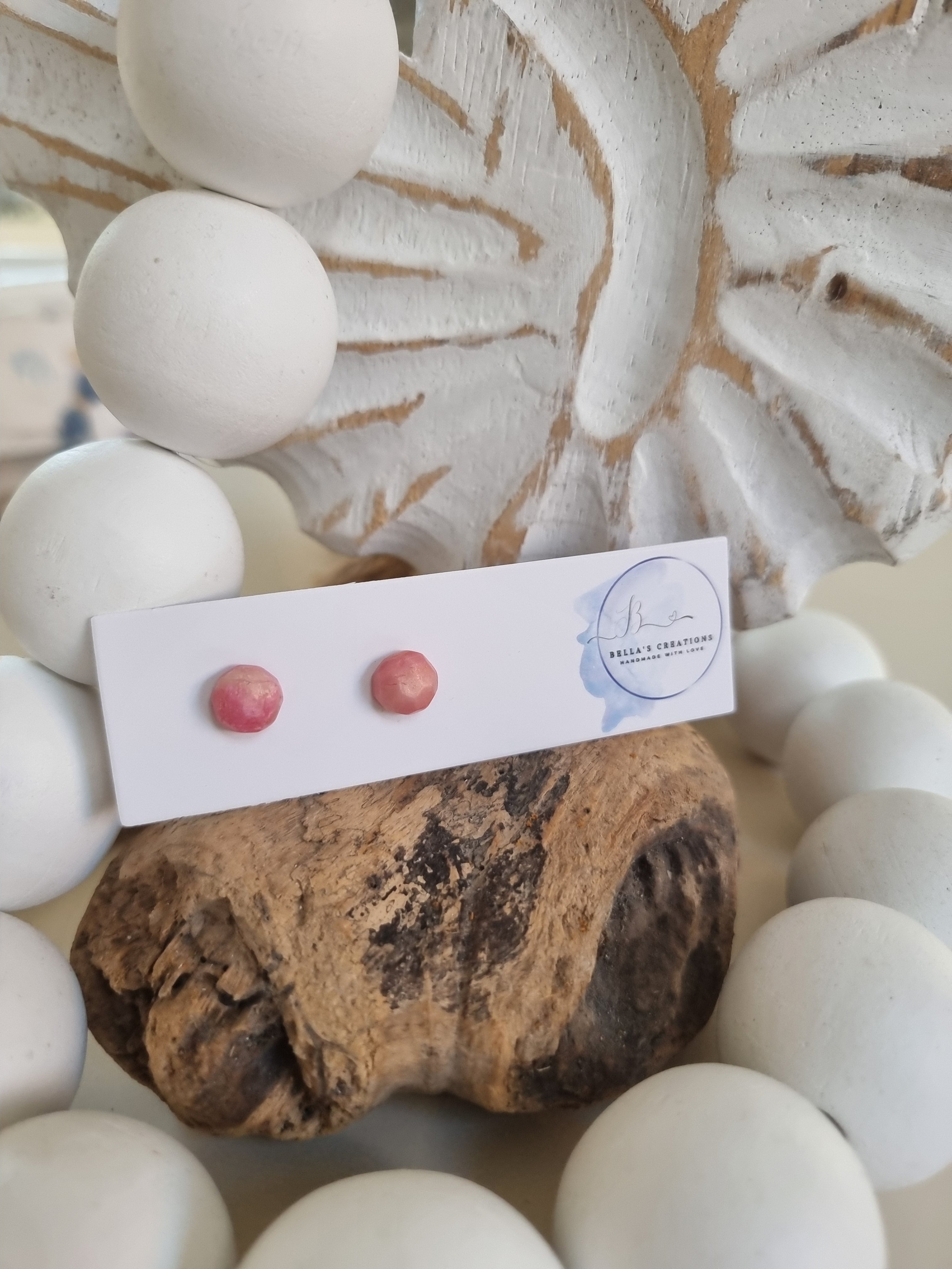Blush Agate Studs