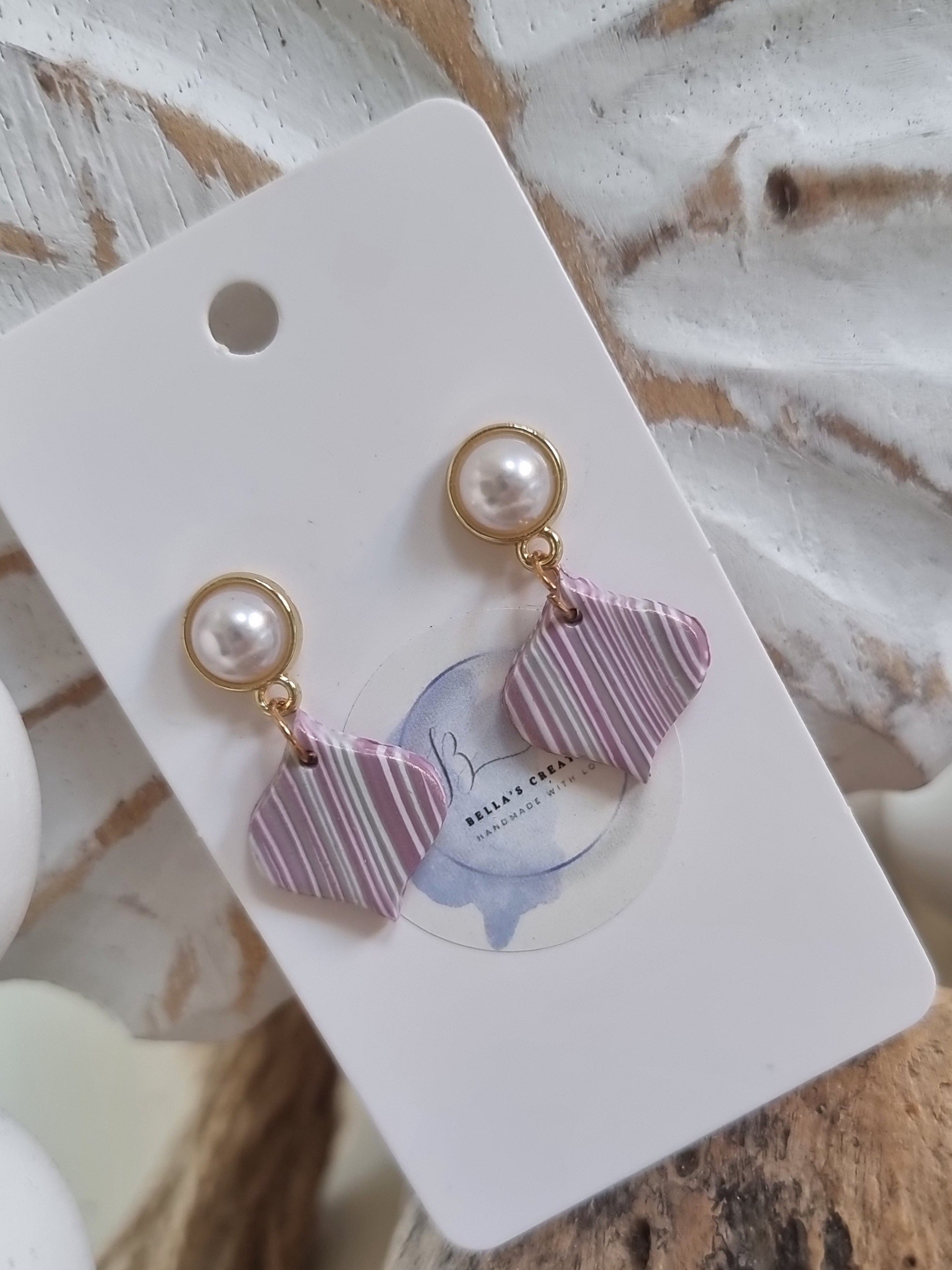 Blush Pearl Geo Small Dangles