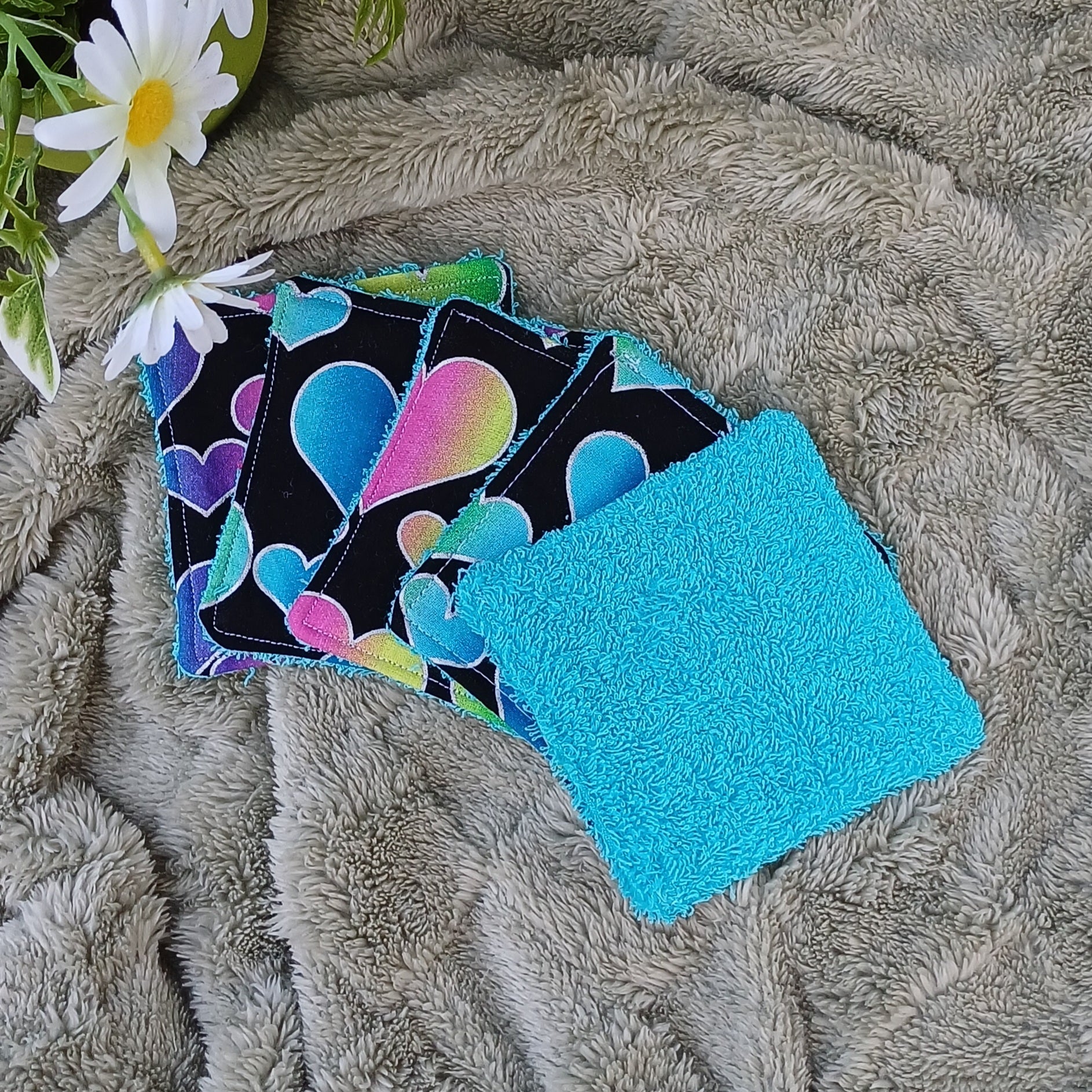 Heart Design Reusable Makeup Wipes - 5 pieces