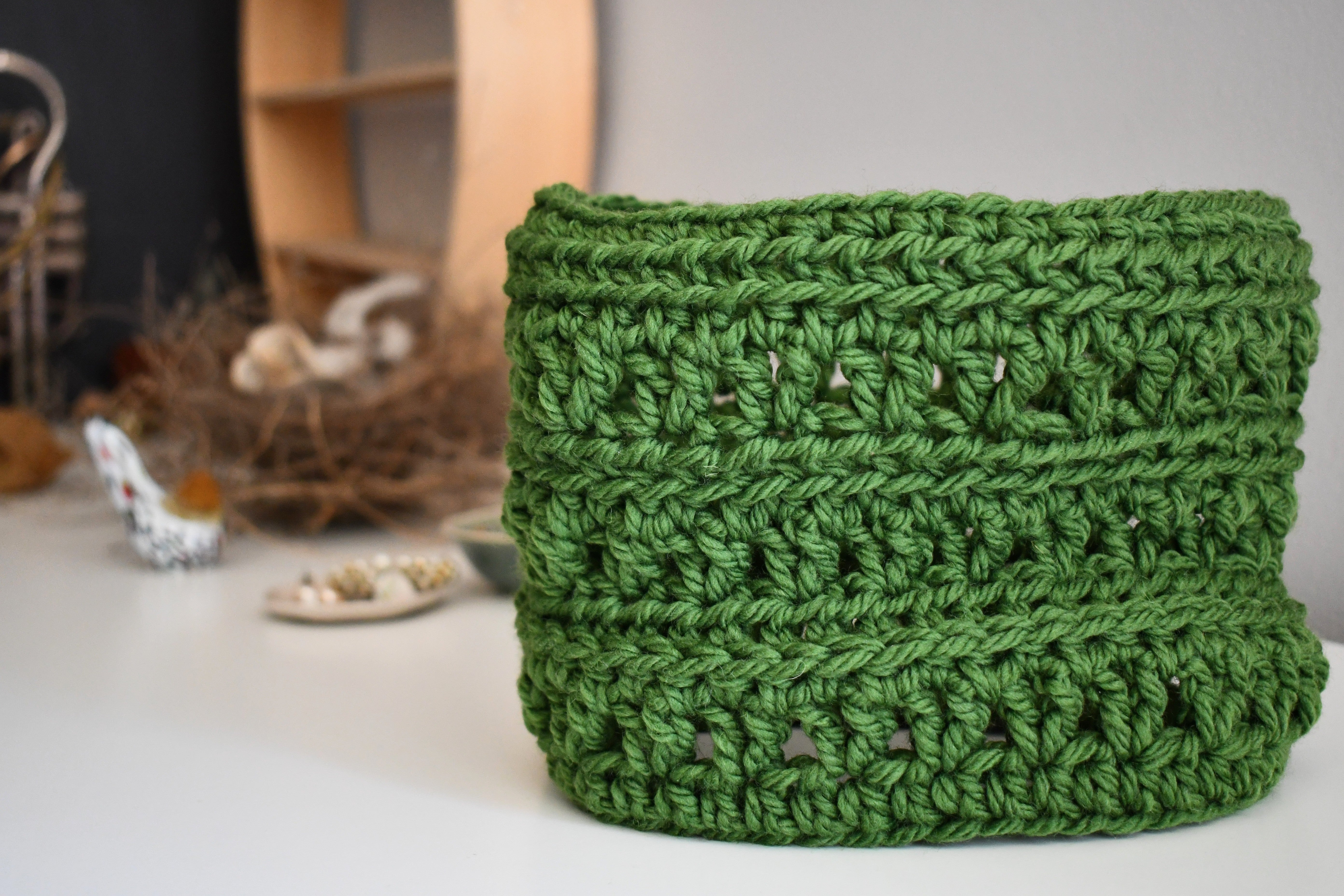 Handmade Crochet Cowl Neck Warmer Green