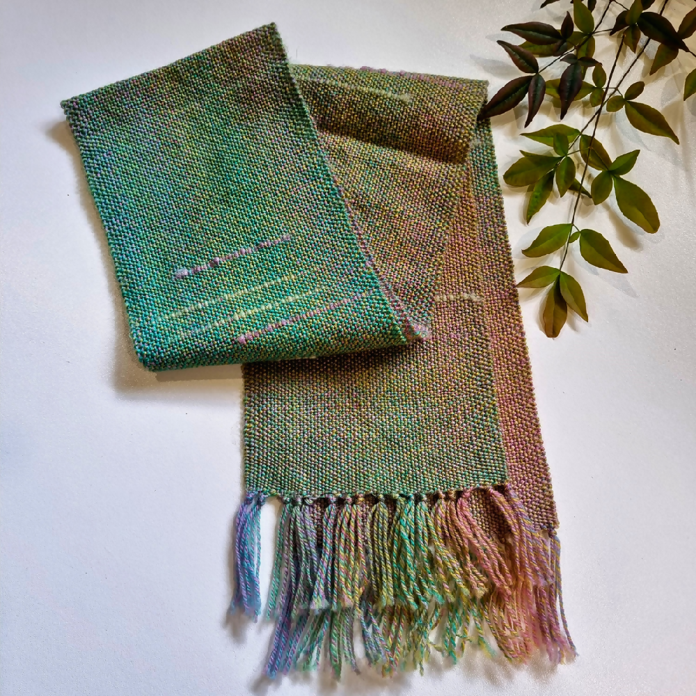 australian-artist-handmade-handwoven-multi-colour-wool-scarf-1