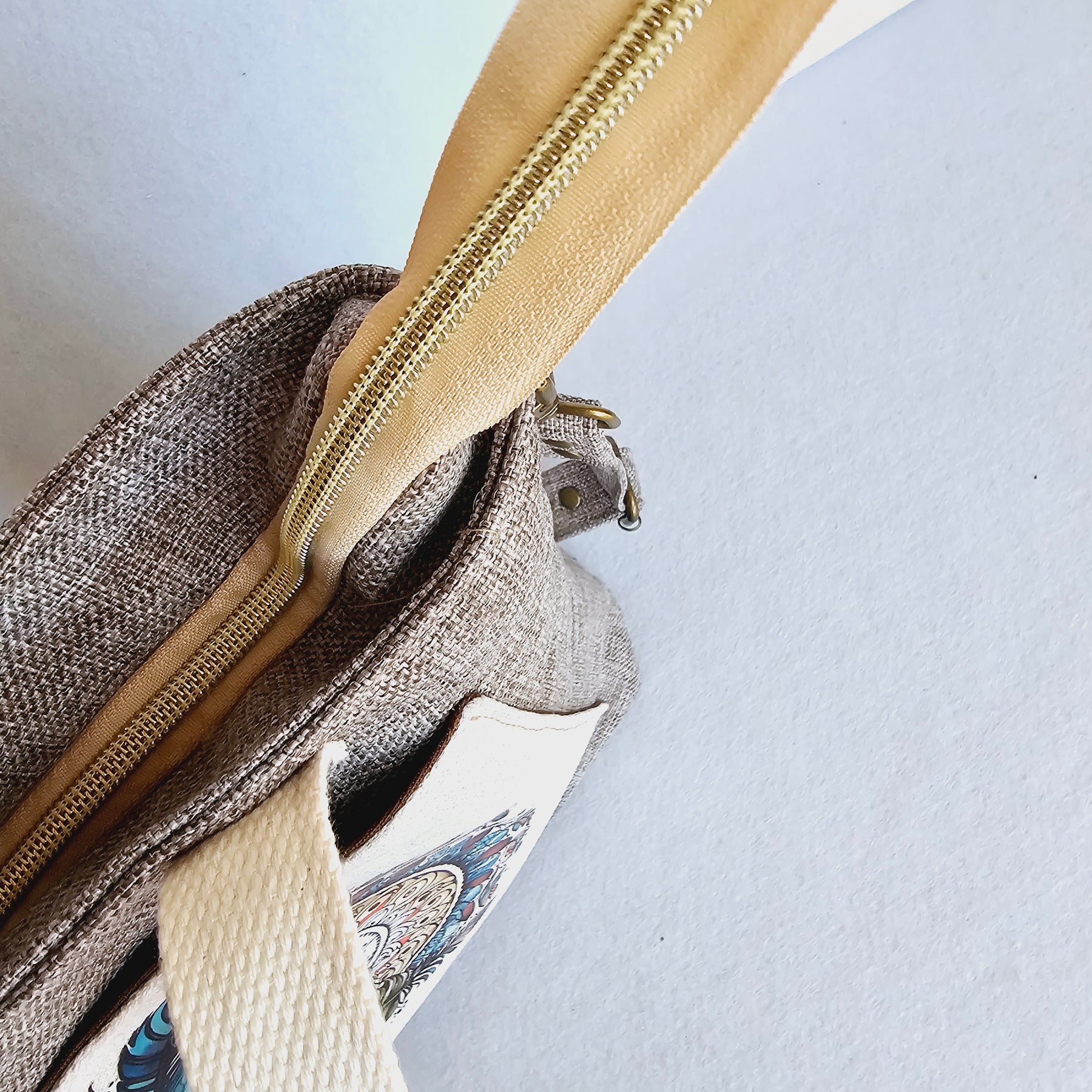 Handmade Elegant handbag / crossbody bag with Feathers and Dream Catcher