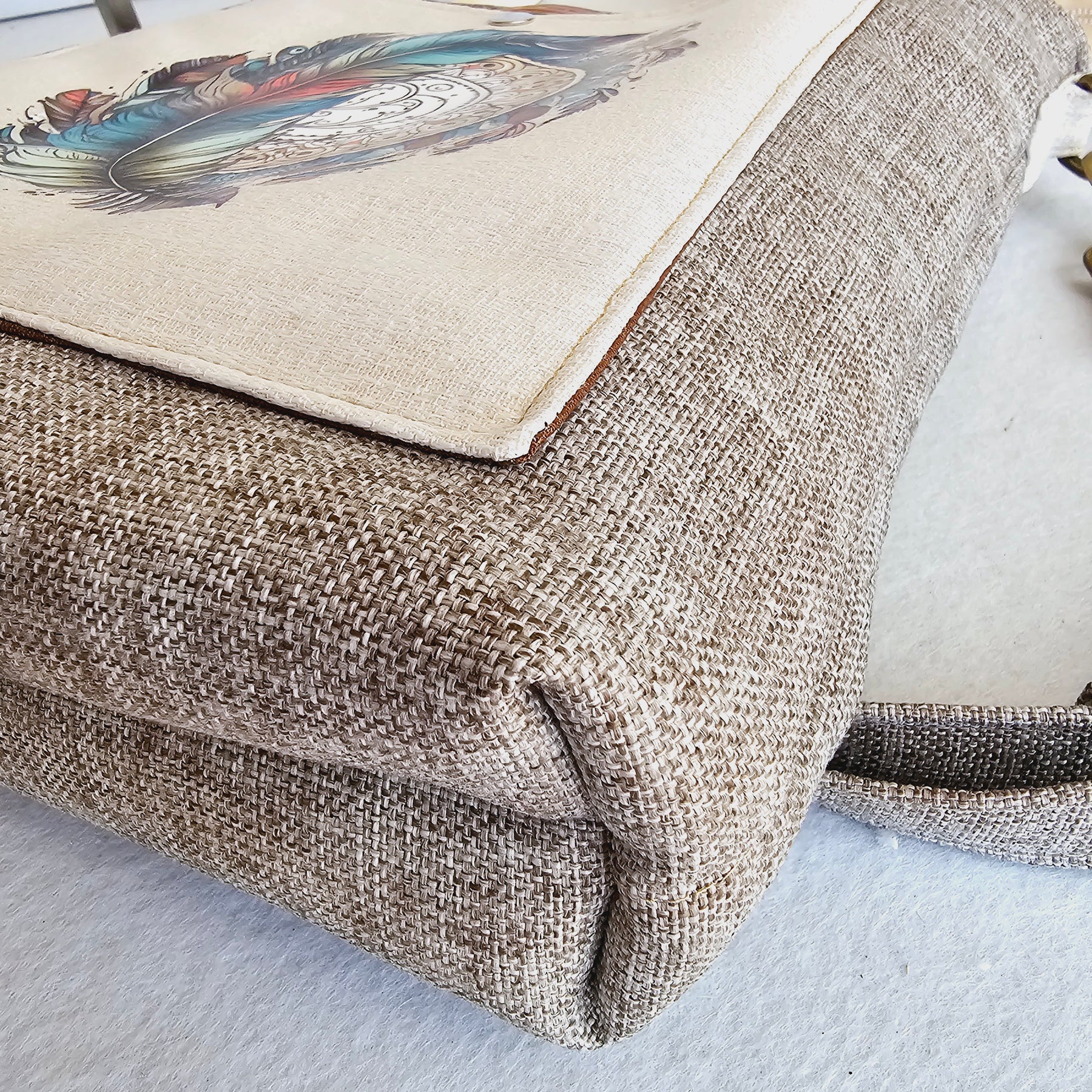 Handmade Elegant handbag / crossbody bag with Feathers and Dream Catcher