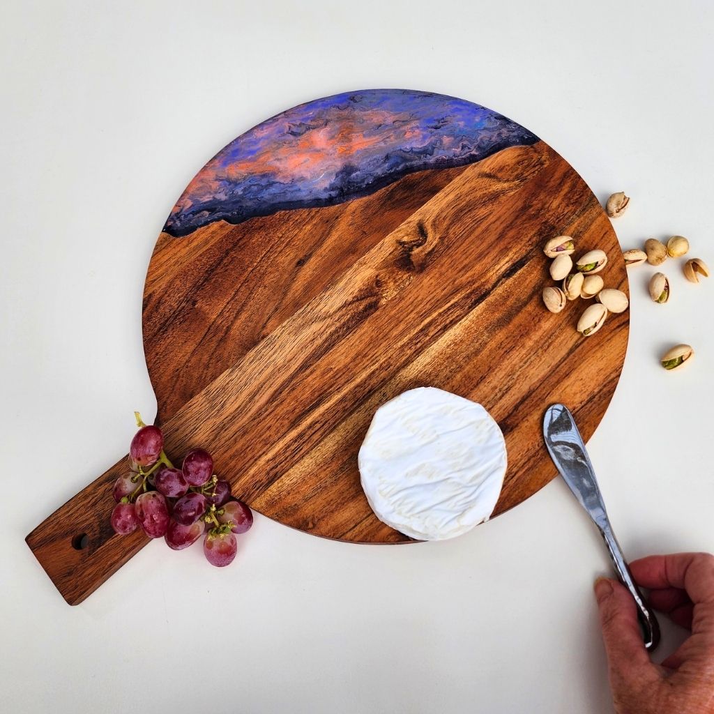 "Sunset Horizon" - resin Charcuterie Board