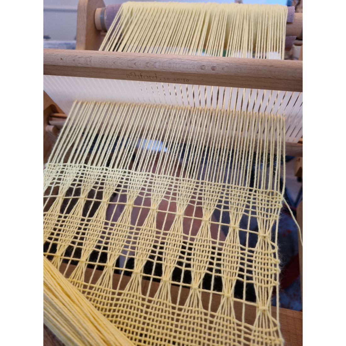 'Beyond the plain weave' collection yellow cotton scarf