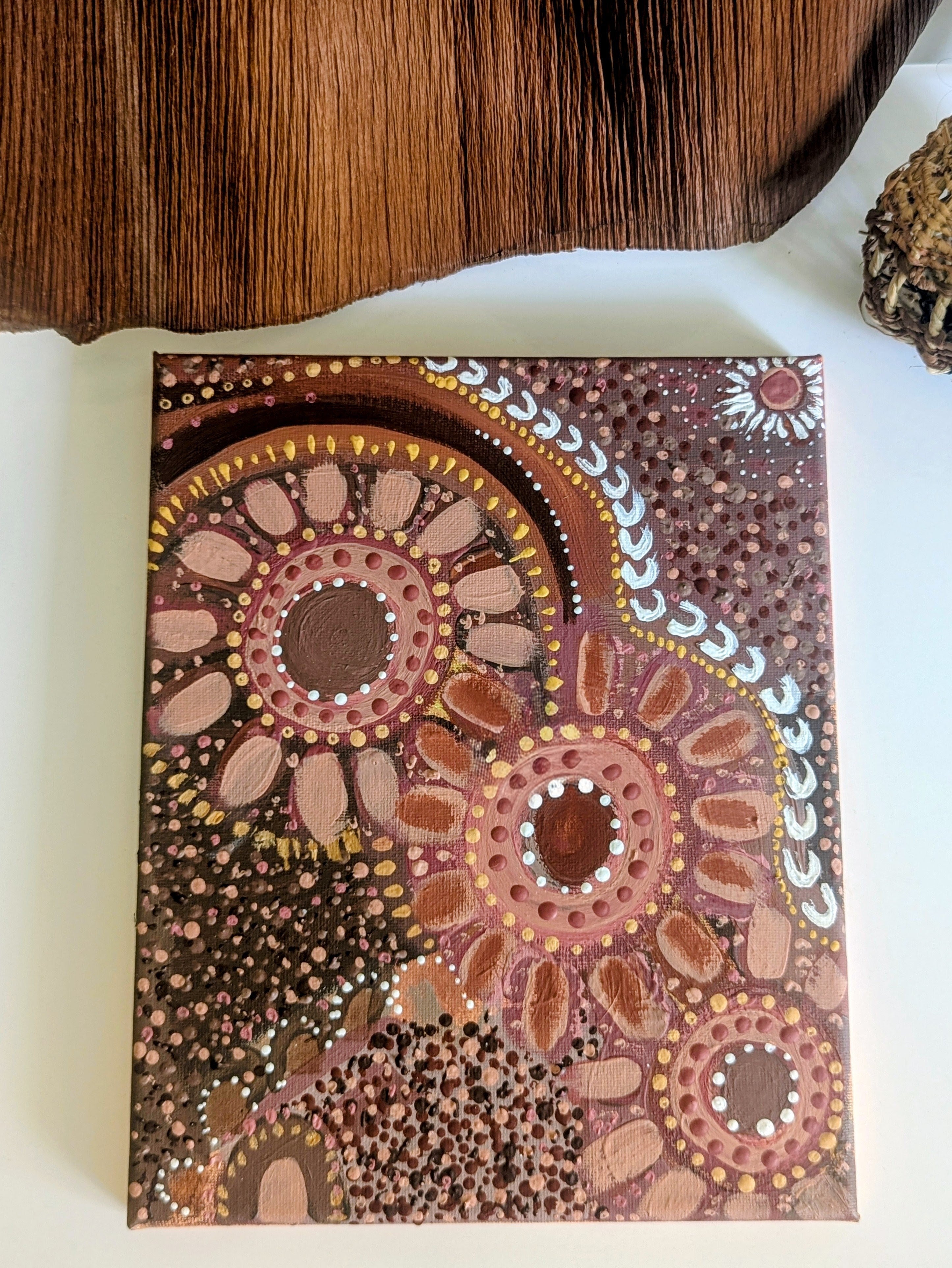 Because of Her | Small Painting  Acrylics on Canvas Signed  |+ Complimentary Card  Gifts for Her