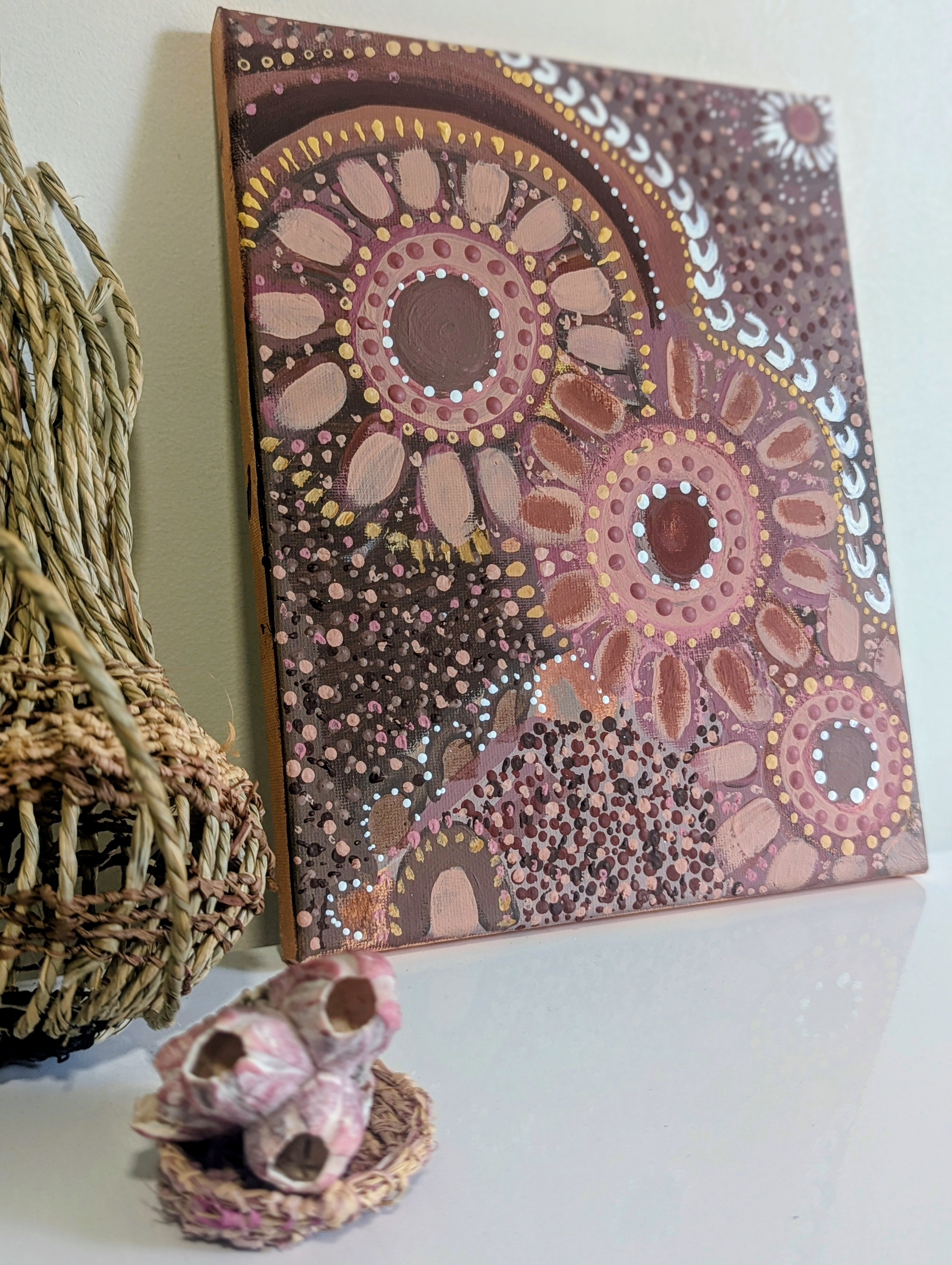Because of Her | Small Painting  Acrylics on Canvas Signed  |+ Complimentary Card  Gifts for Her
