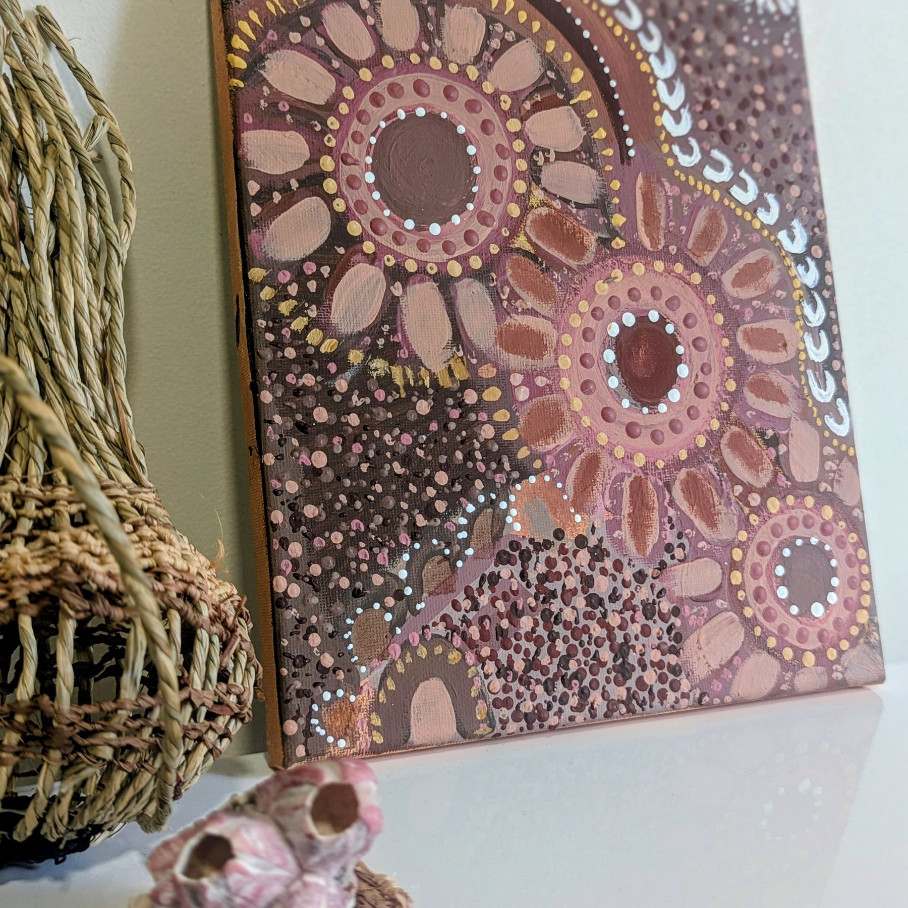 Because of Her | Small Painting  Acrylics on Canvas Signed  |+ Complimentary Card  Gifts for Her