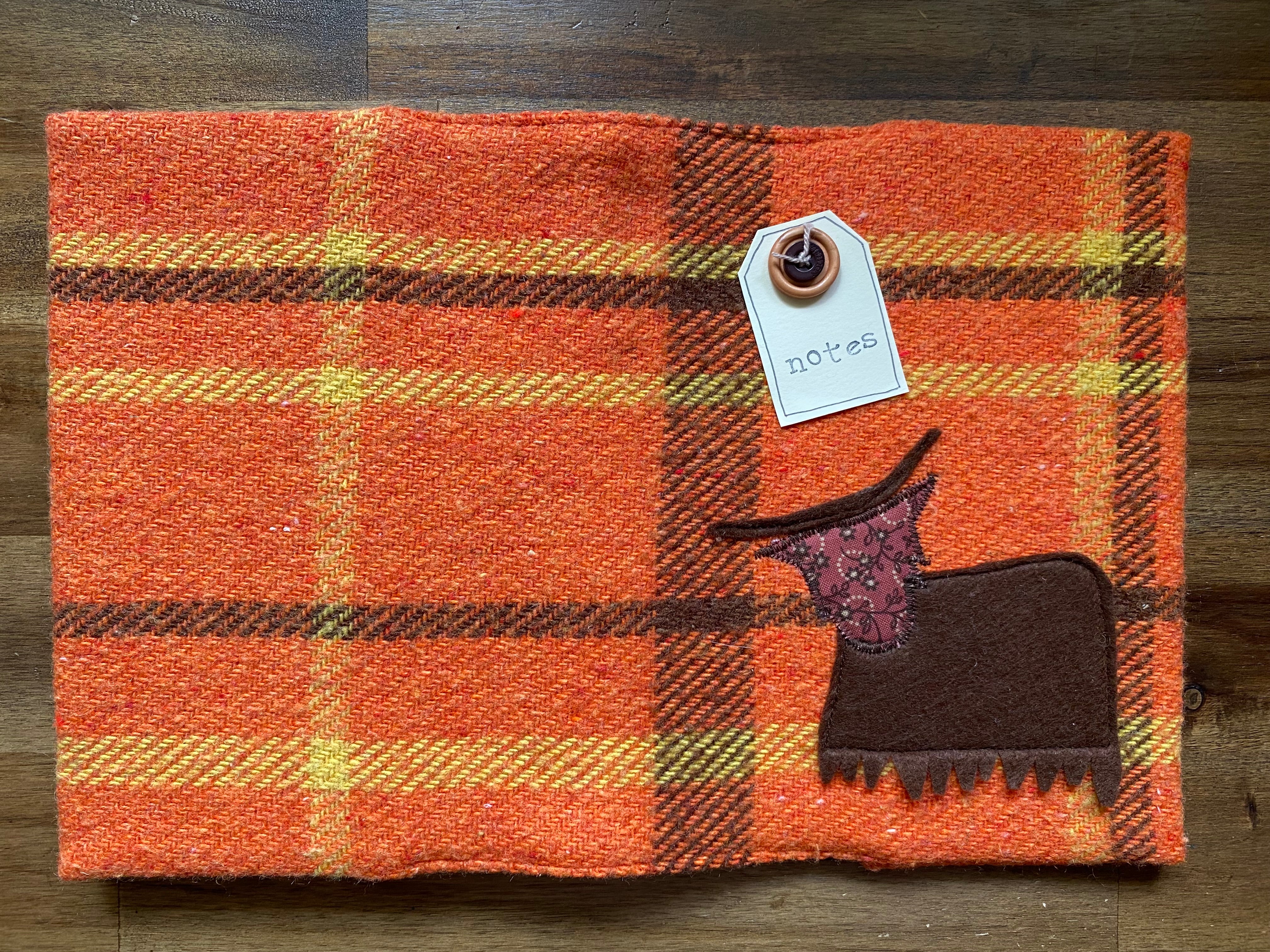 A5 Upcycled Notebook Highland Cow - Orange