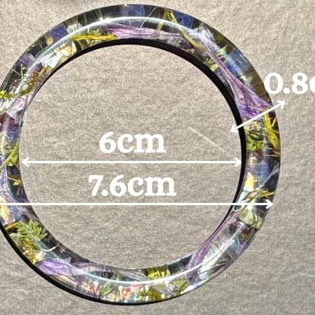 Pressed Flower Resin Bangle: With Real Flowers