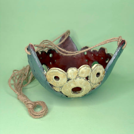 Ceramic dome hanging orchid pot