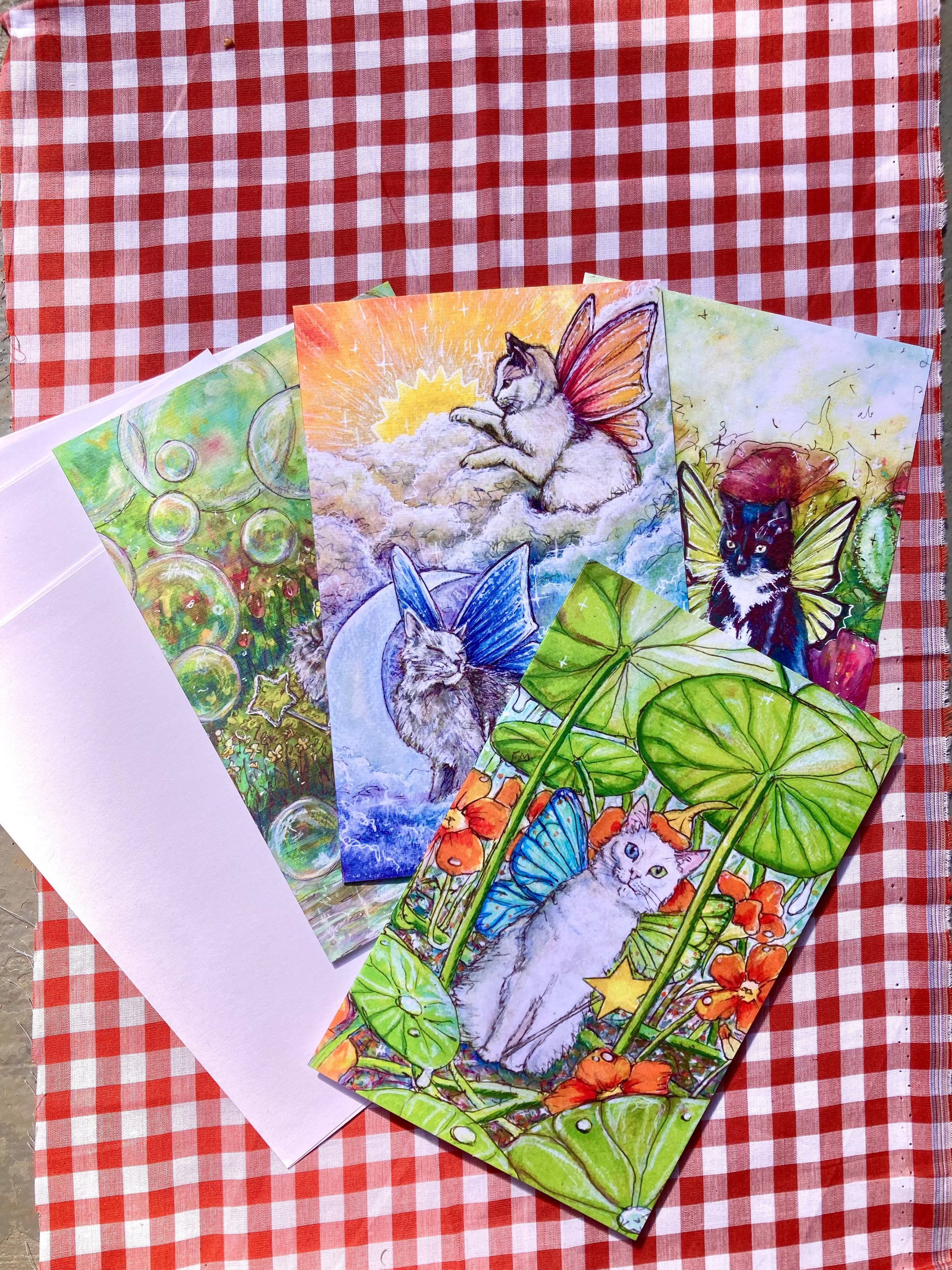 Fairy Cat Greeting Cards
